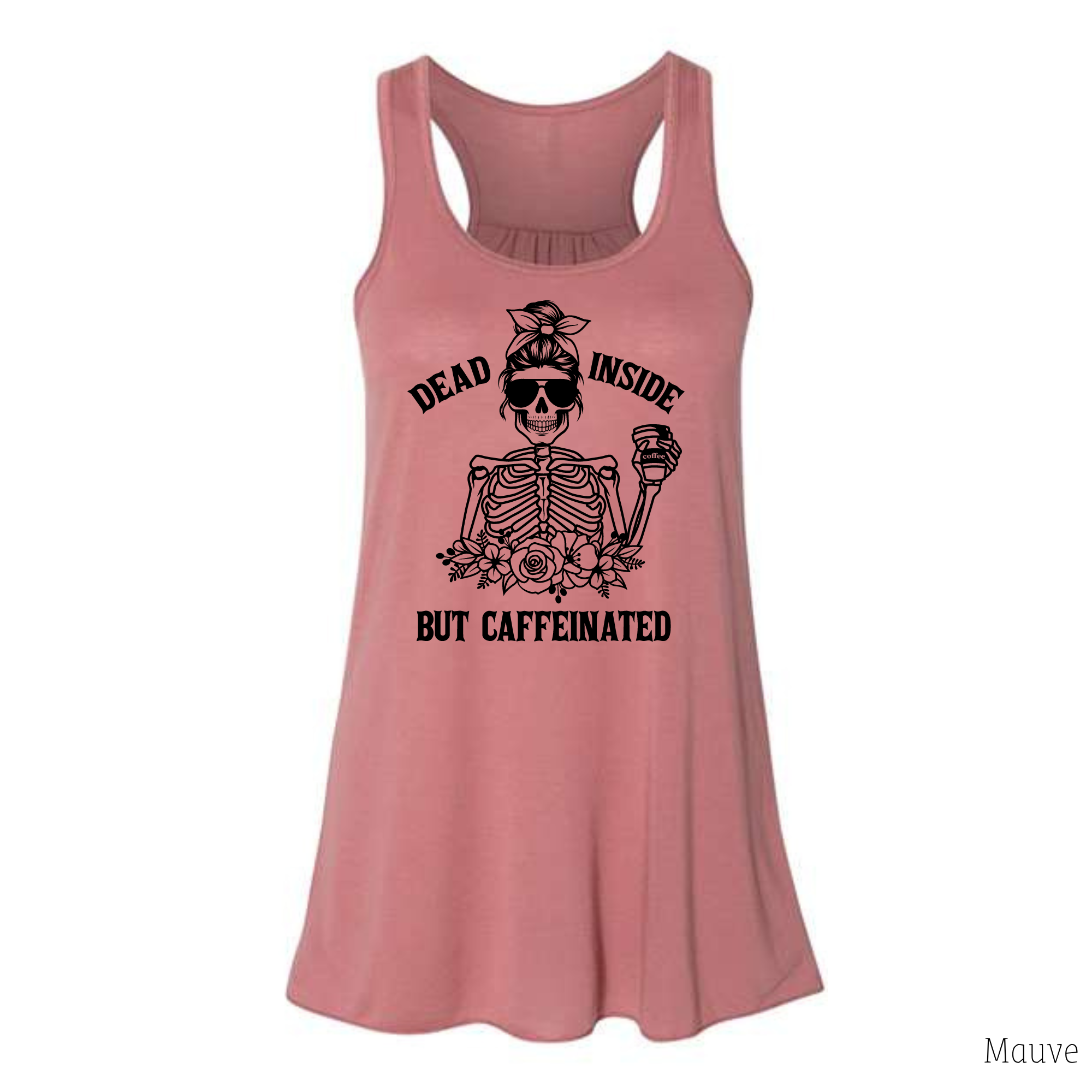 Dead Inside But Caffeinated Tank Top-Tank Tops-208 Tees Wholesale, Idaho