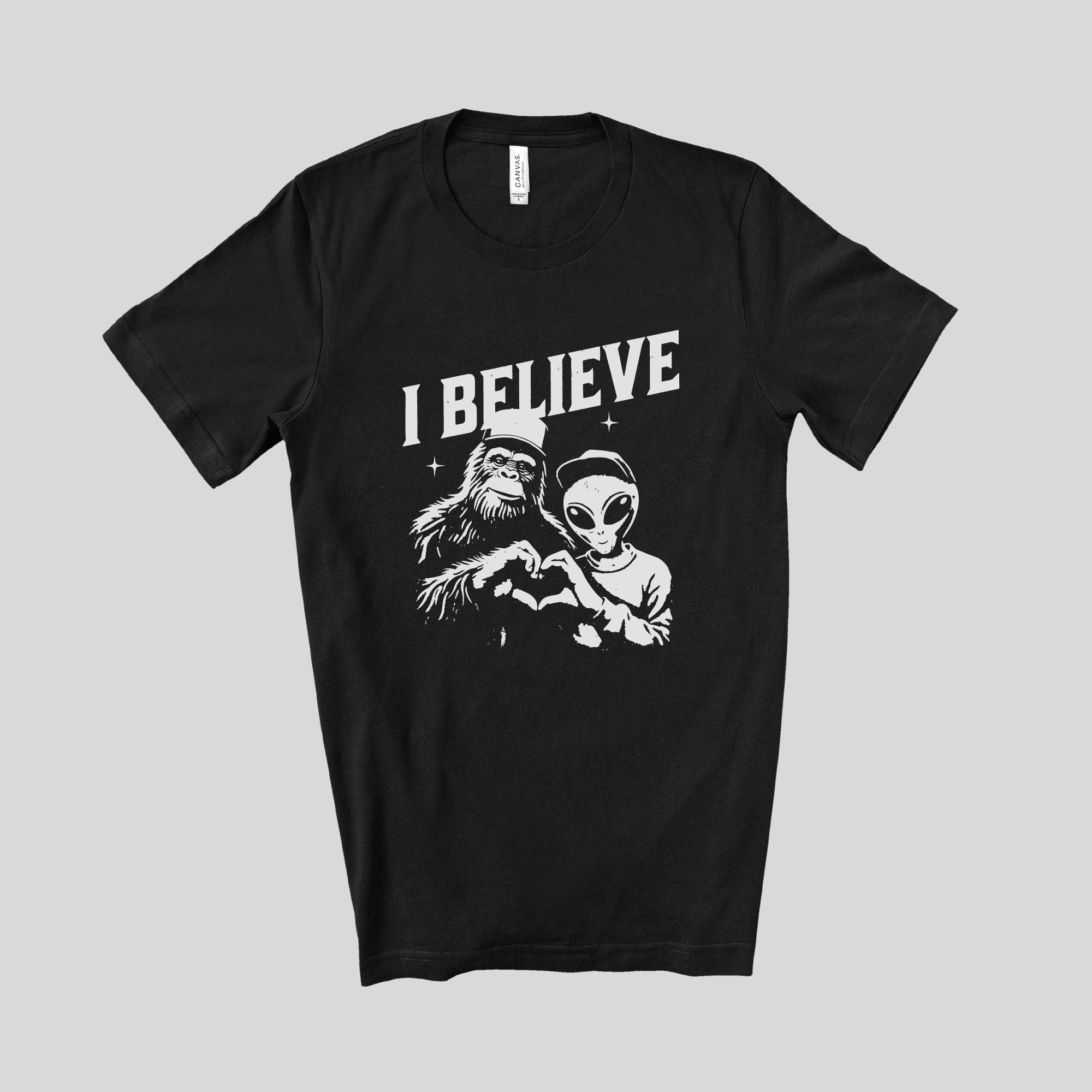 Believe Alien <3 Bigfoot Graphic Tee Tshirt *UNISEX FIT*-Graphic Tees-208 Tees Wholesale, Idaho