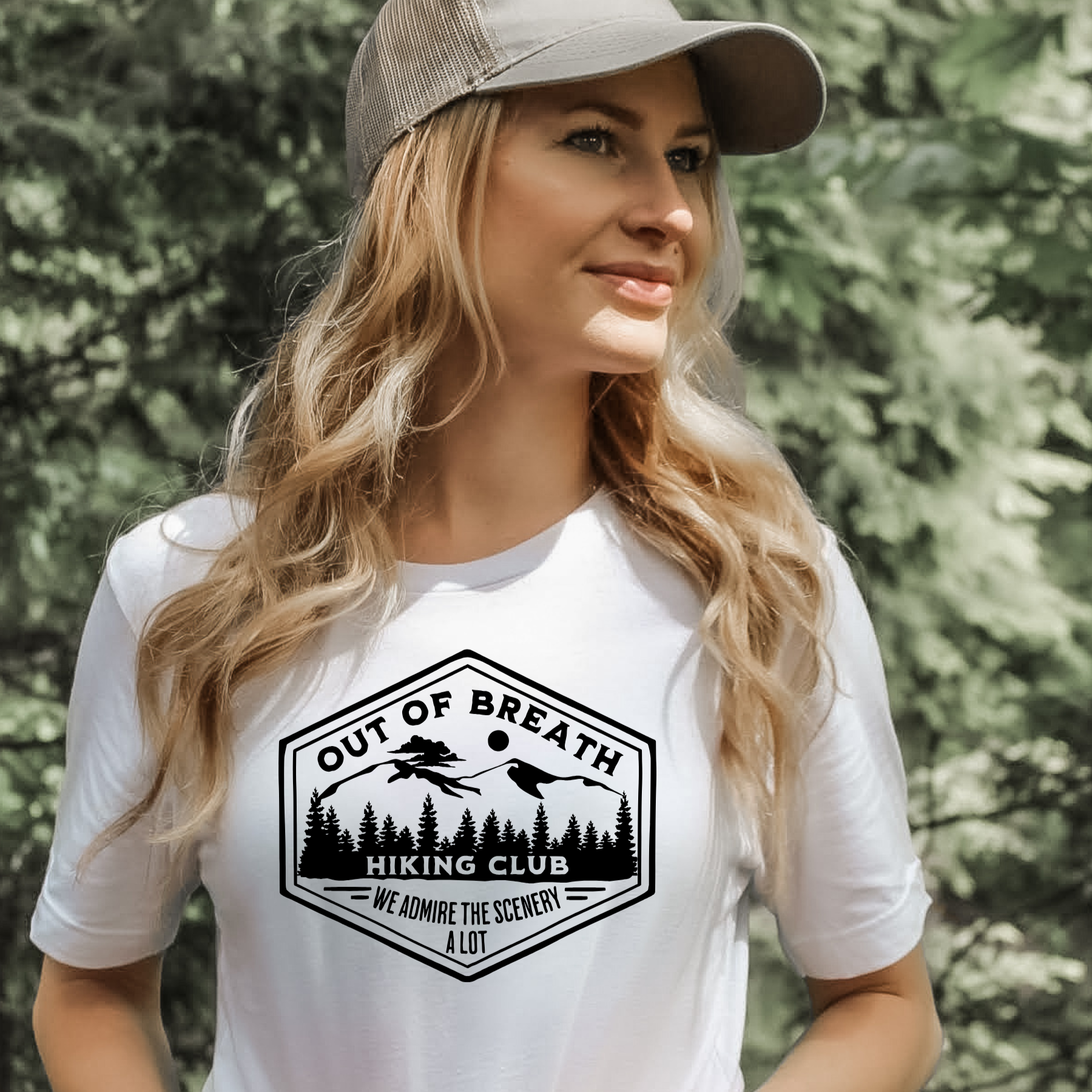 Out of Breath Hiking Club Graphic Tee Long Sleeve 127-Graphic Tees-208 Tees Wholesale, Idaho