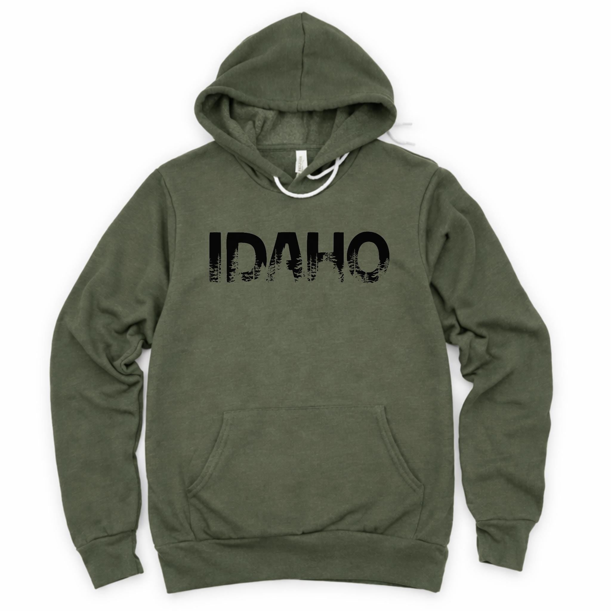WHOLESALE Idaho Pine Trees Crewneck Sweatshirt | Hoodie 261-Sweatshirts-208 Tees Wholesale, Idaho