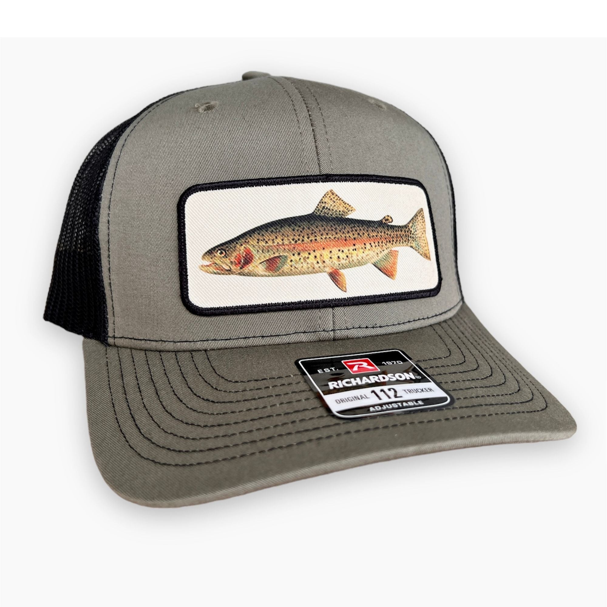 Rainbow Trout Fishing Hat - Richardson Loden Green/Black-Hats-208 Tees Wholesale, Idaho