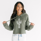 Aztec Cactus Bella Canvas Cropped Sweatshirt or Crop Hoodie *Women's Crop Fit*-208 Tees Wholesale, Idaho