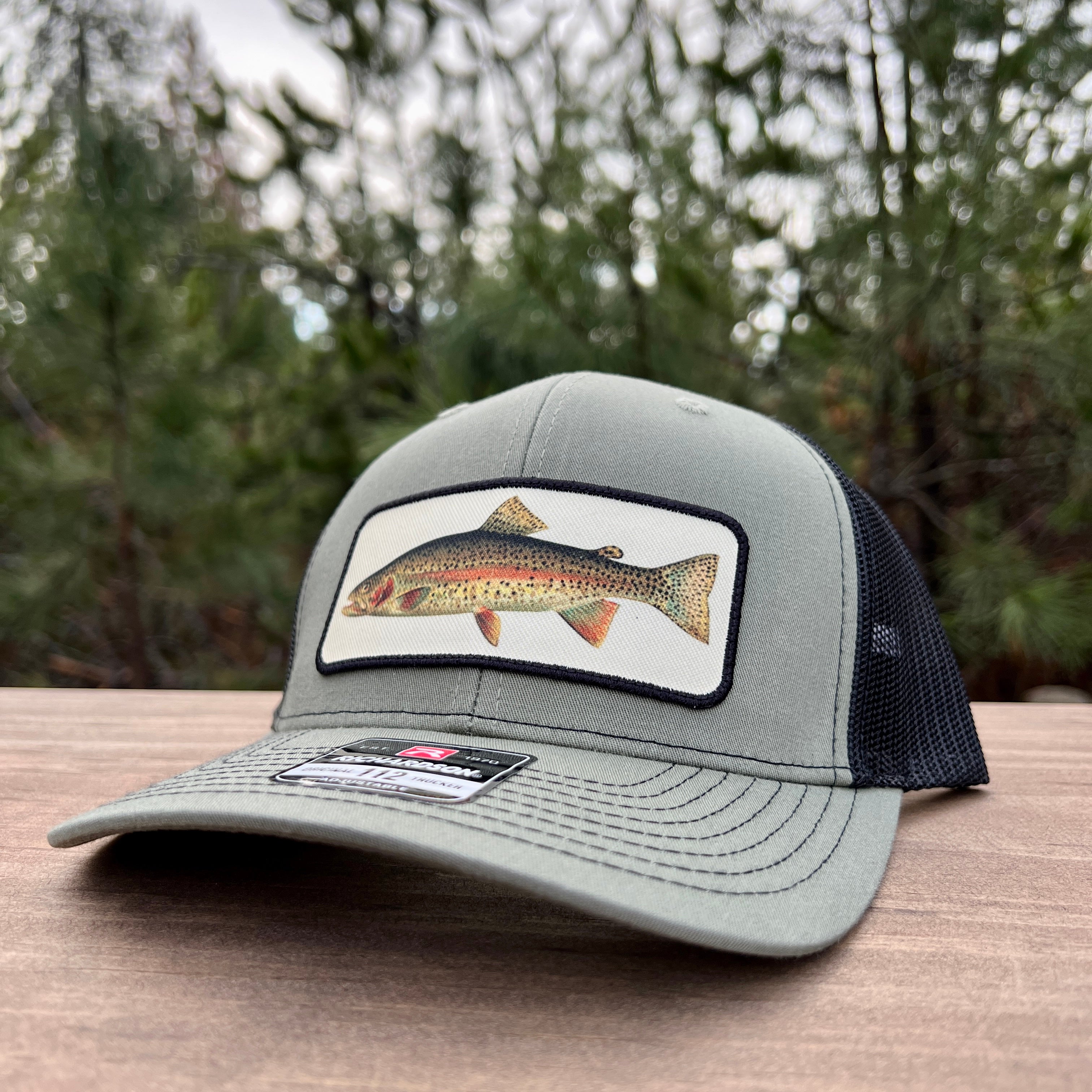 Rainbow Trout Fishing Hat - Richardson Loden Green/Black-Hats-208 Tees Wholesale, Idaho