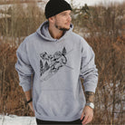 Bigfoot Skiing Hoodie - Crewneck Sweatshirt for Skier *UNISEX FIT*-Sweatshirts-208 Tees Wholesale, Idaho