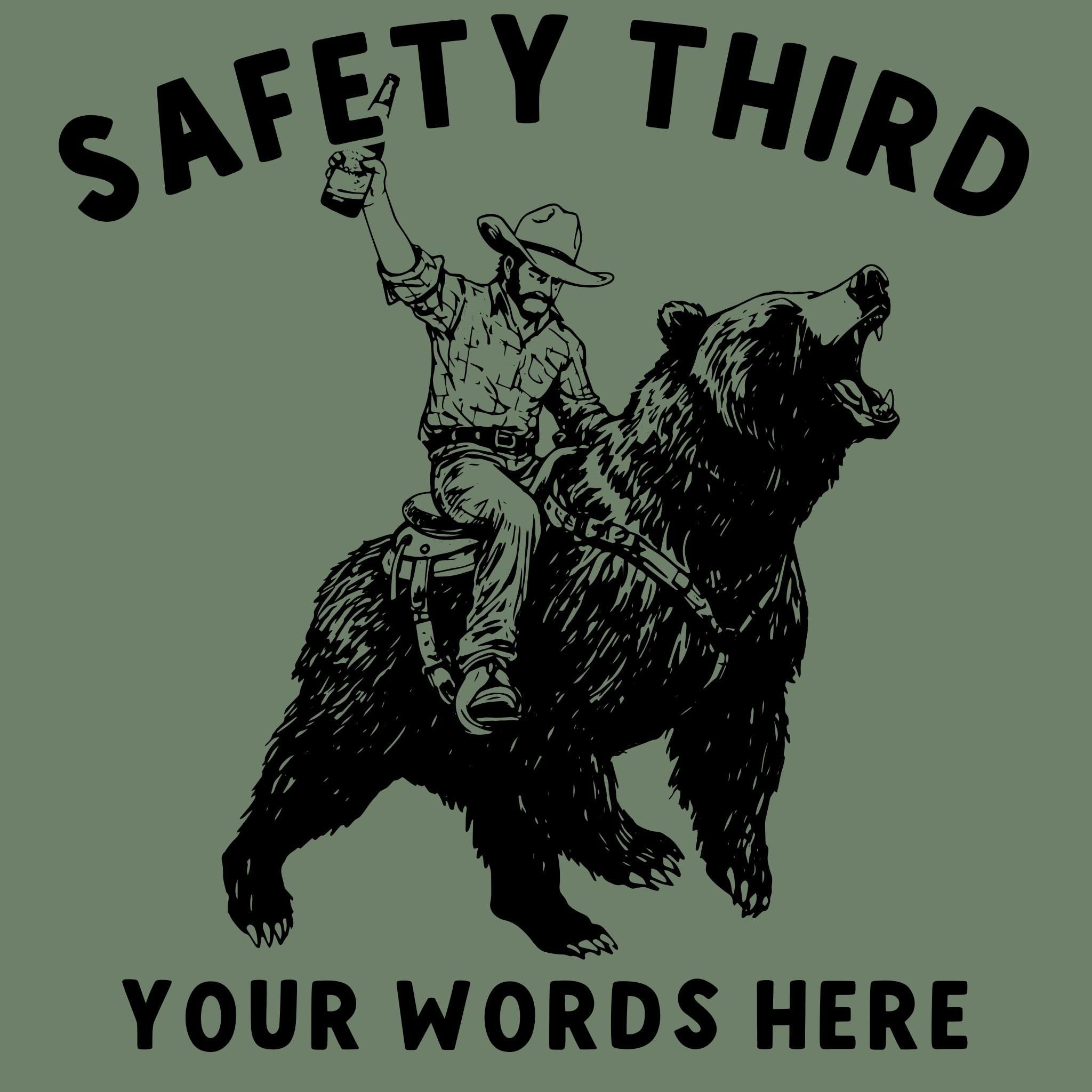 WHOLESALE Safety Third Bear Rider Crewneck | Hoodie Sweatshirt 281-Sweatshirts-208 Tees Wholesale, Idaho