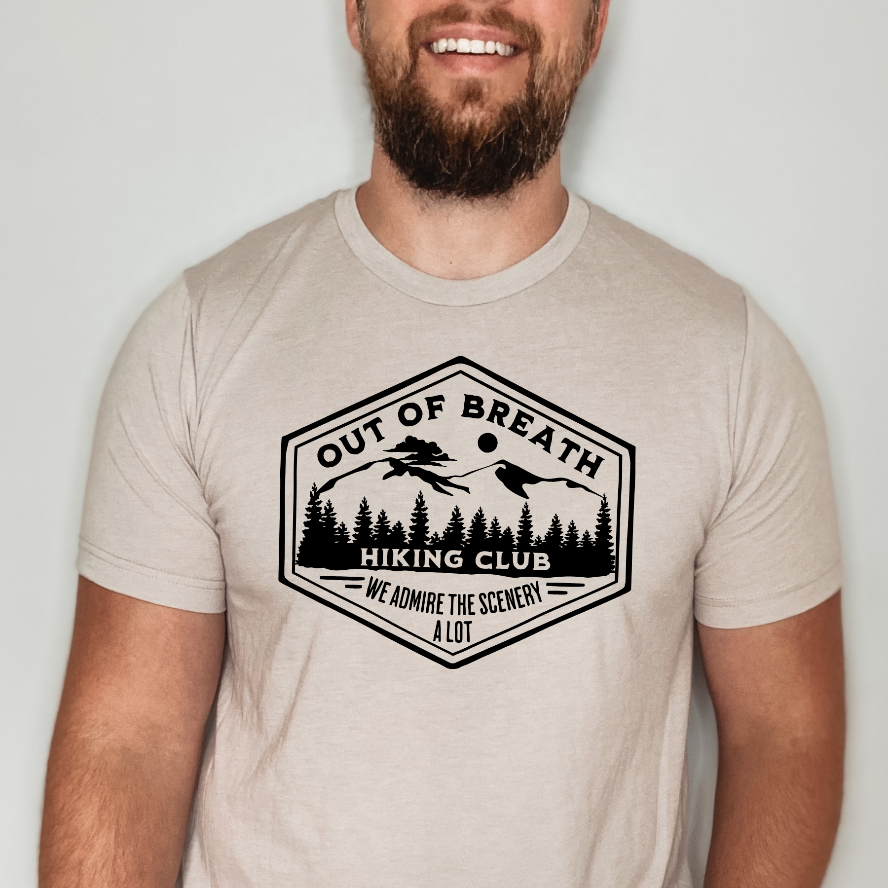 Out of Breath Hiking Club Graphic Tee Long Sleeve 127-Graphic Tees-208 Tees Wholesale, Idaho