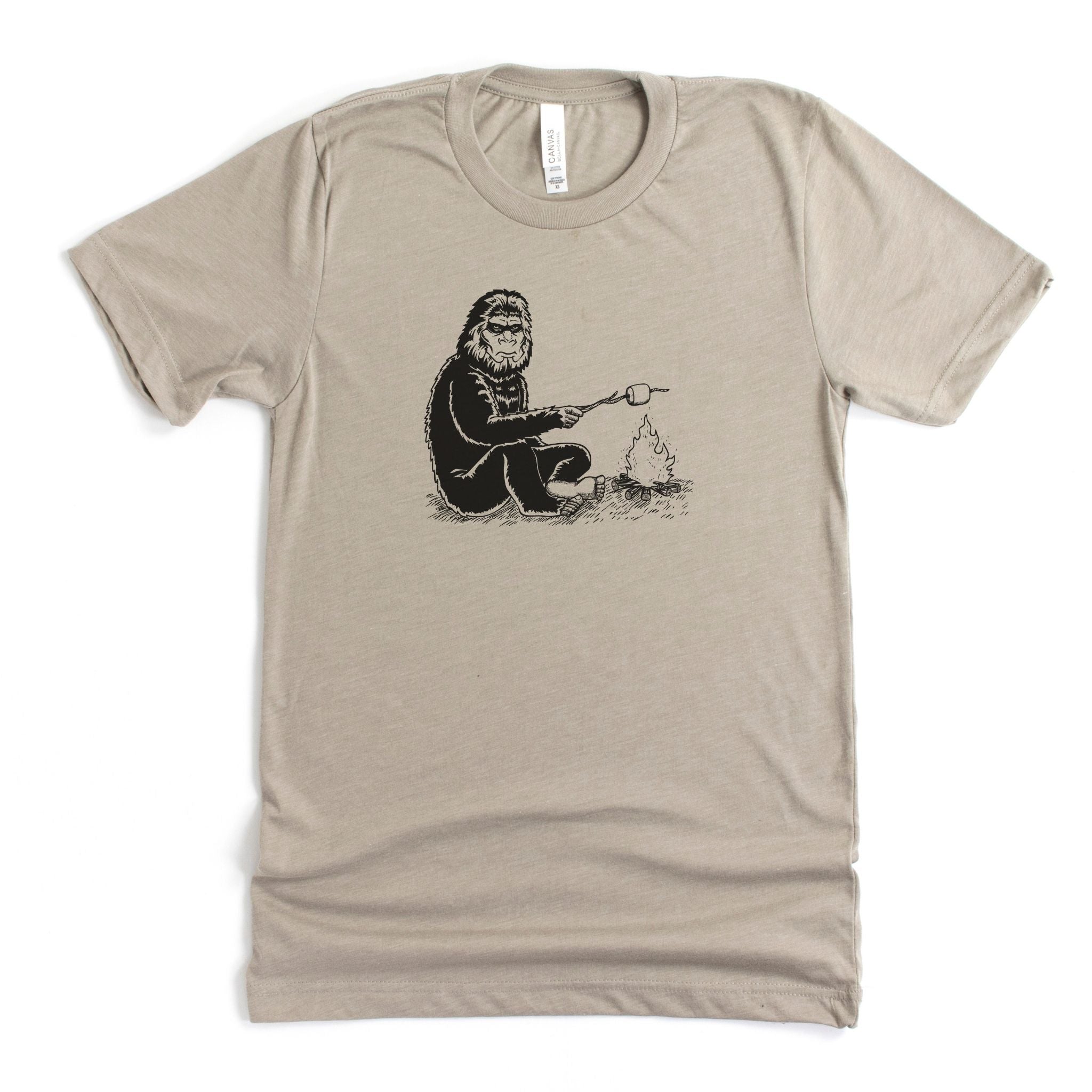 Bigfoot S’mores Campfire Graphic Tee Long Sleeve 021-Graphic Tees-208 Tees Wholesale, Idaho
