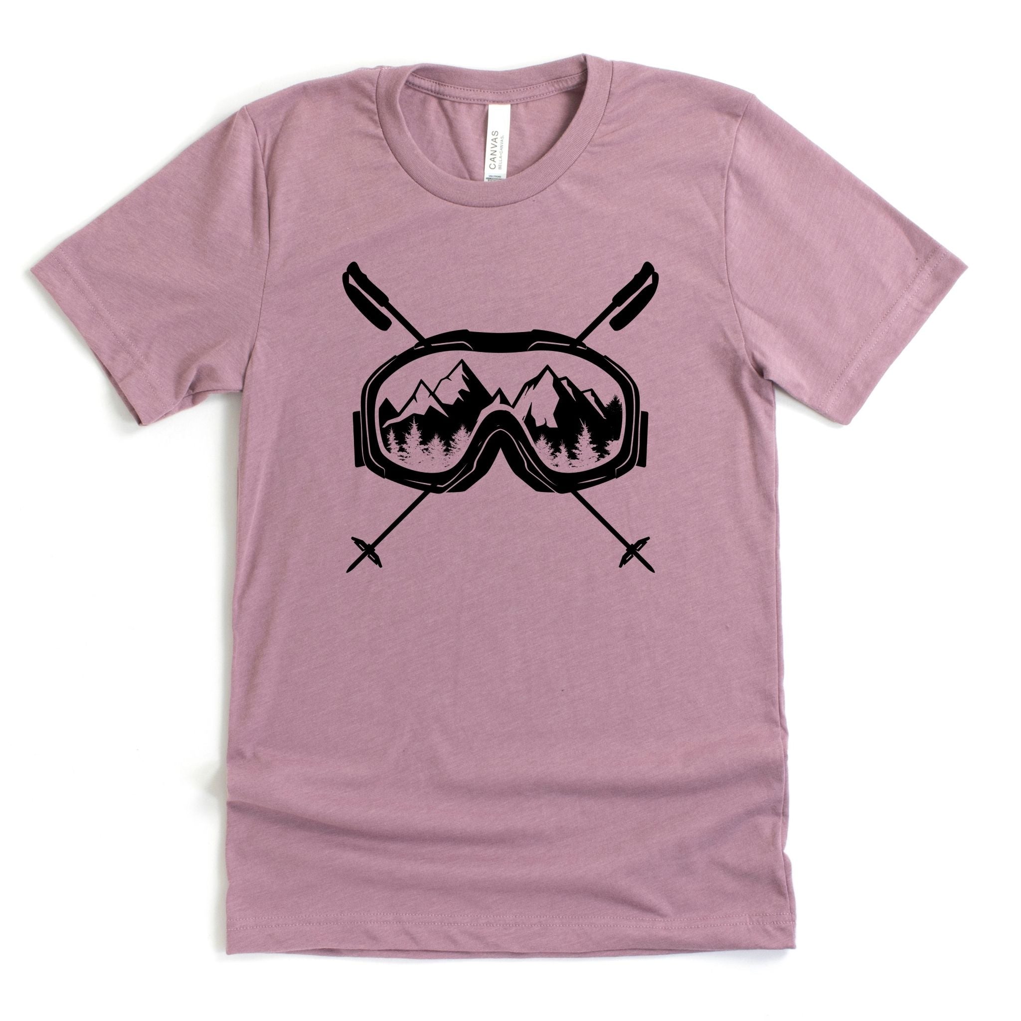 Ski Goggles Mountain View Graphic Tee Long Sleeve 030-Graphic Tees-208 Tees Wholesale, Idaho