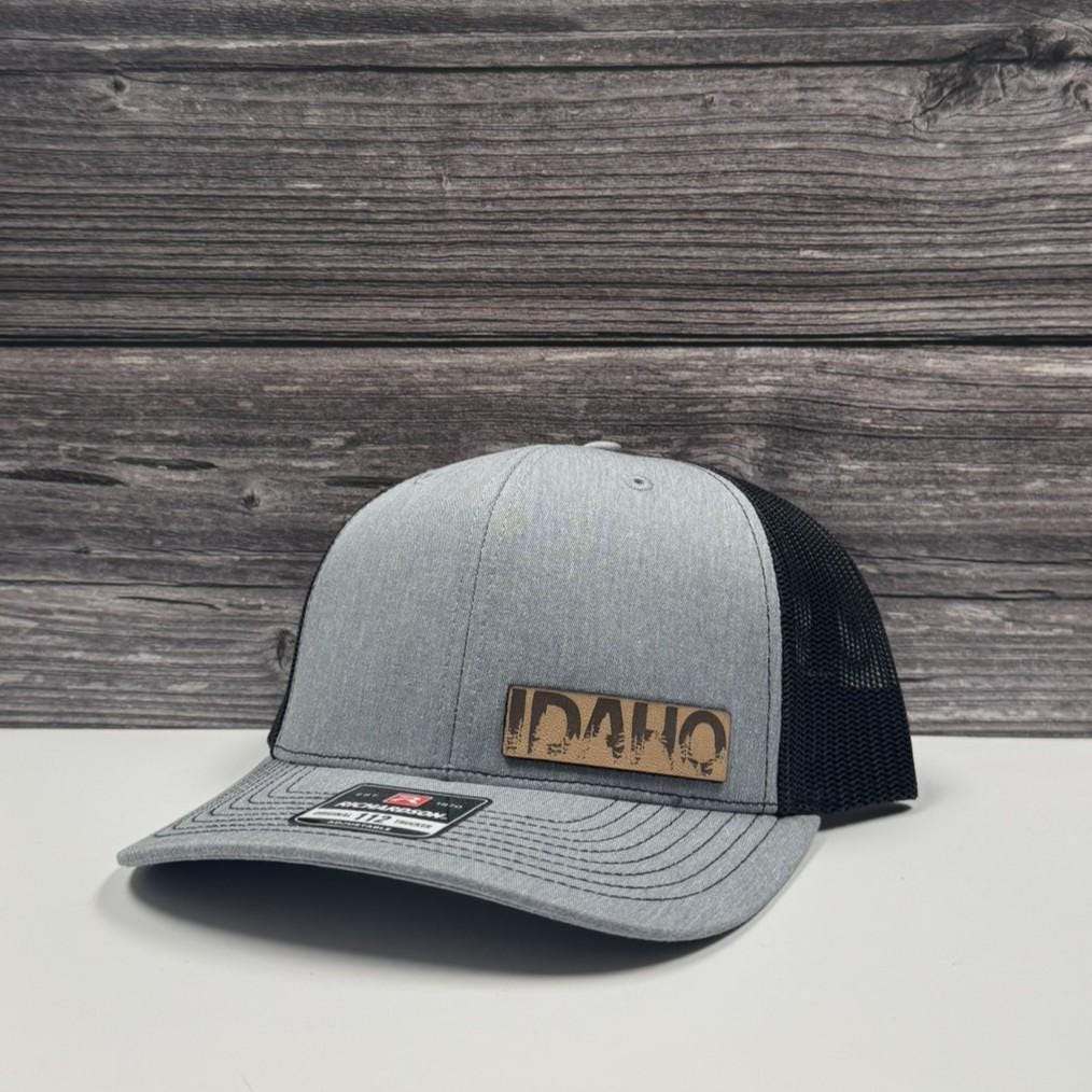 Idaho Tree Line Leather Patch side Hat (Adjustable Fit)-208 Tees Wholesale, Idaho