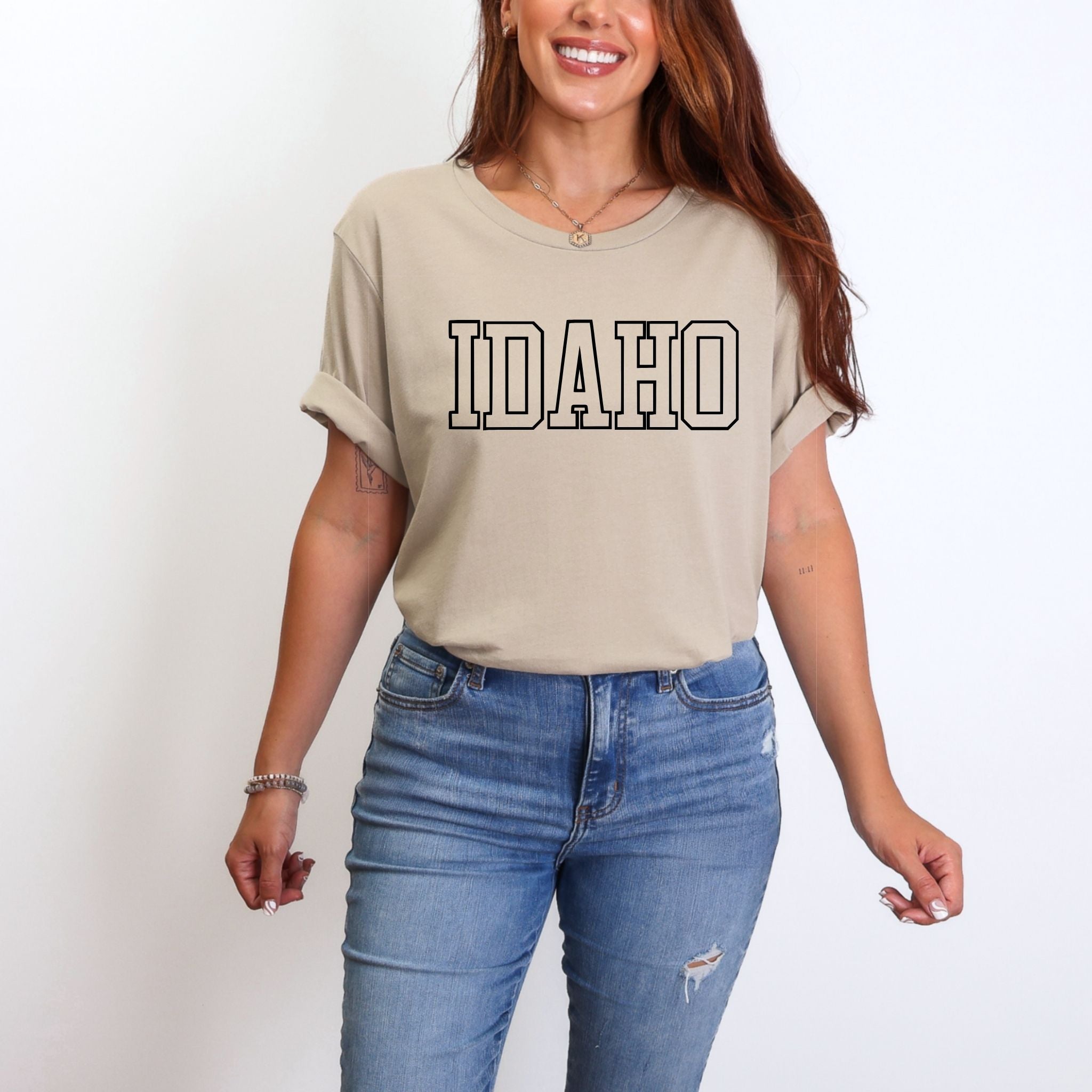 Idaho Varisty Graphic Tee Long Sleeve 054-Graphic Tees-208 Tees Wholesale, Idaho