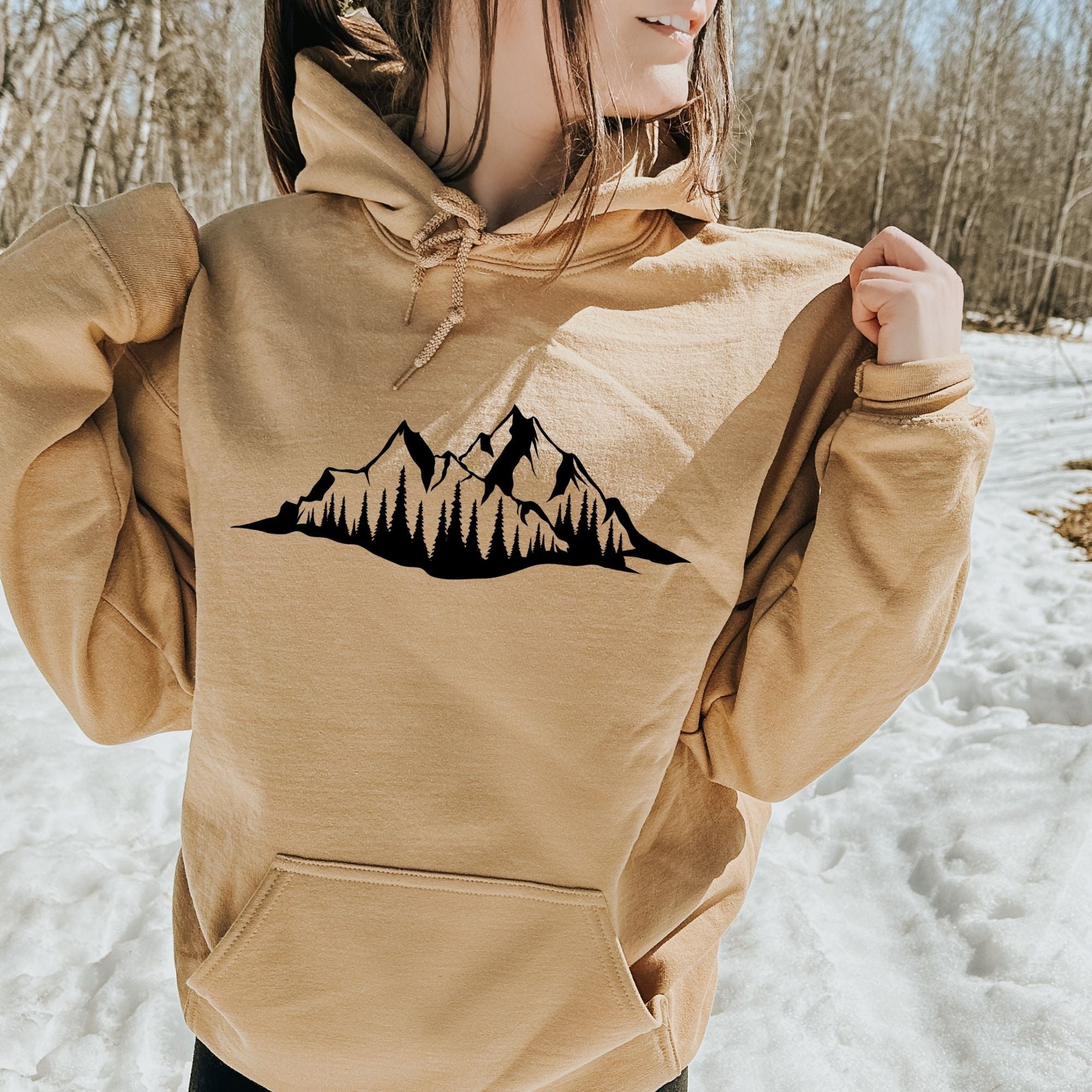 Mountain Range Hoodie Sweatshirt Treeline Crewneck *UNISEX FIT*-Sweatshirts-208 Tees Wholesale, Idaho