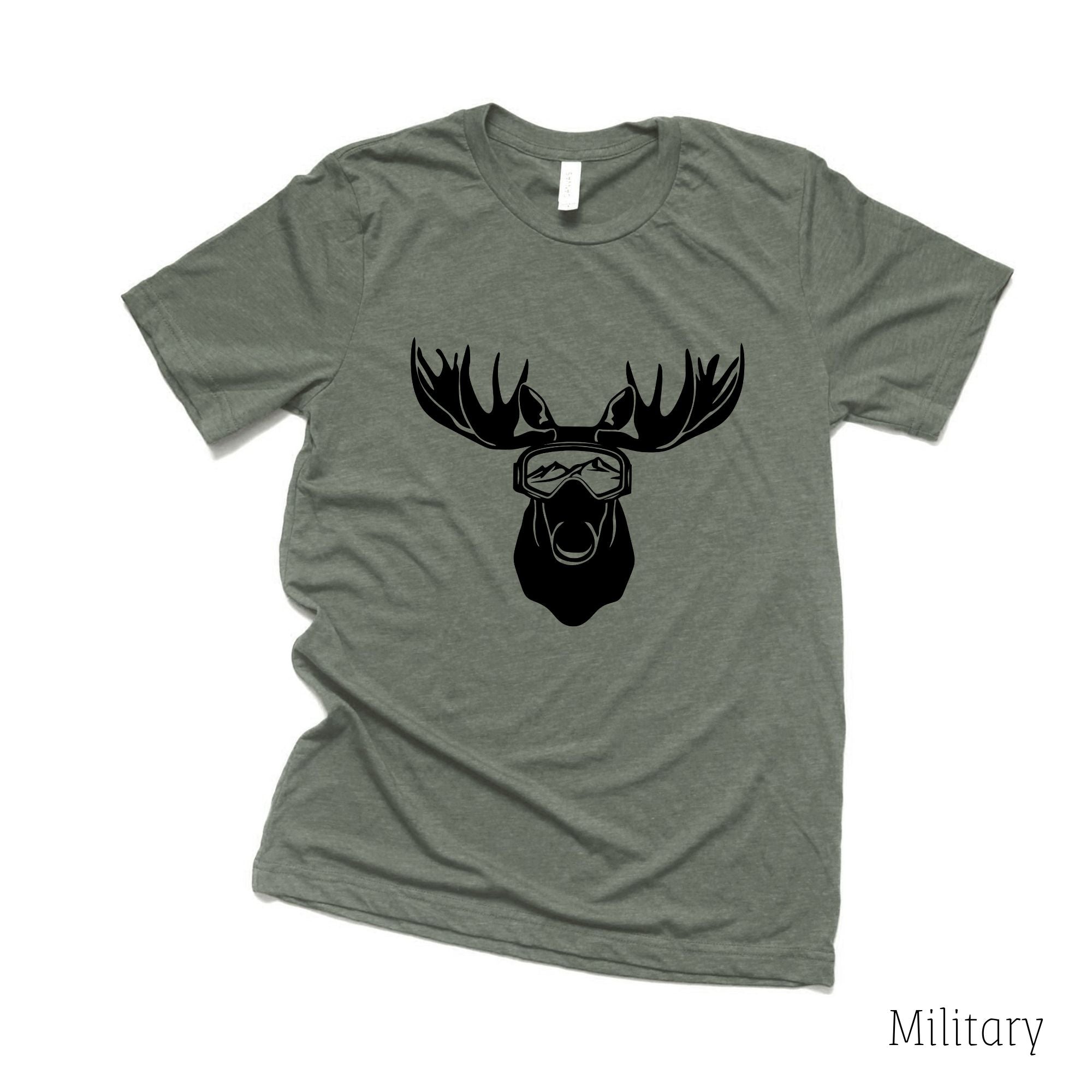 Ski Moose TShirt *UNISEX FIT*-Womens Tees-208 Tees Wholesale, Idaho