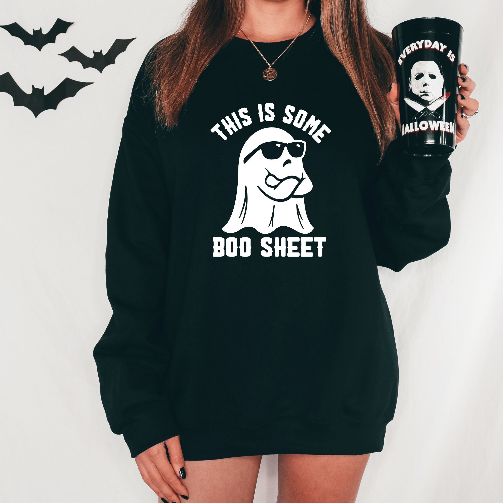 Funny Ghost Hoodie Spooky Halloween Sweatshirt *UNISEX FIT*-Sweatshirts-208 Tees Wholesale, Idaho