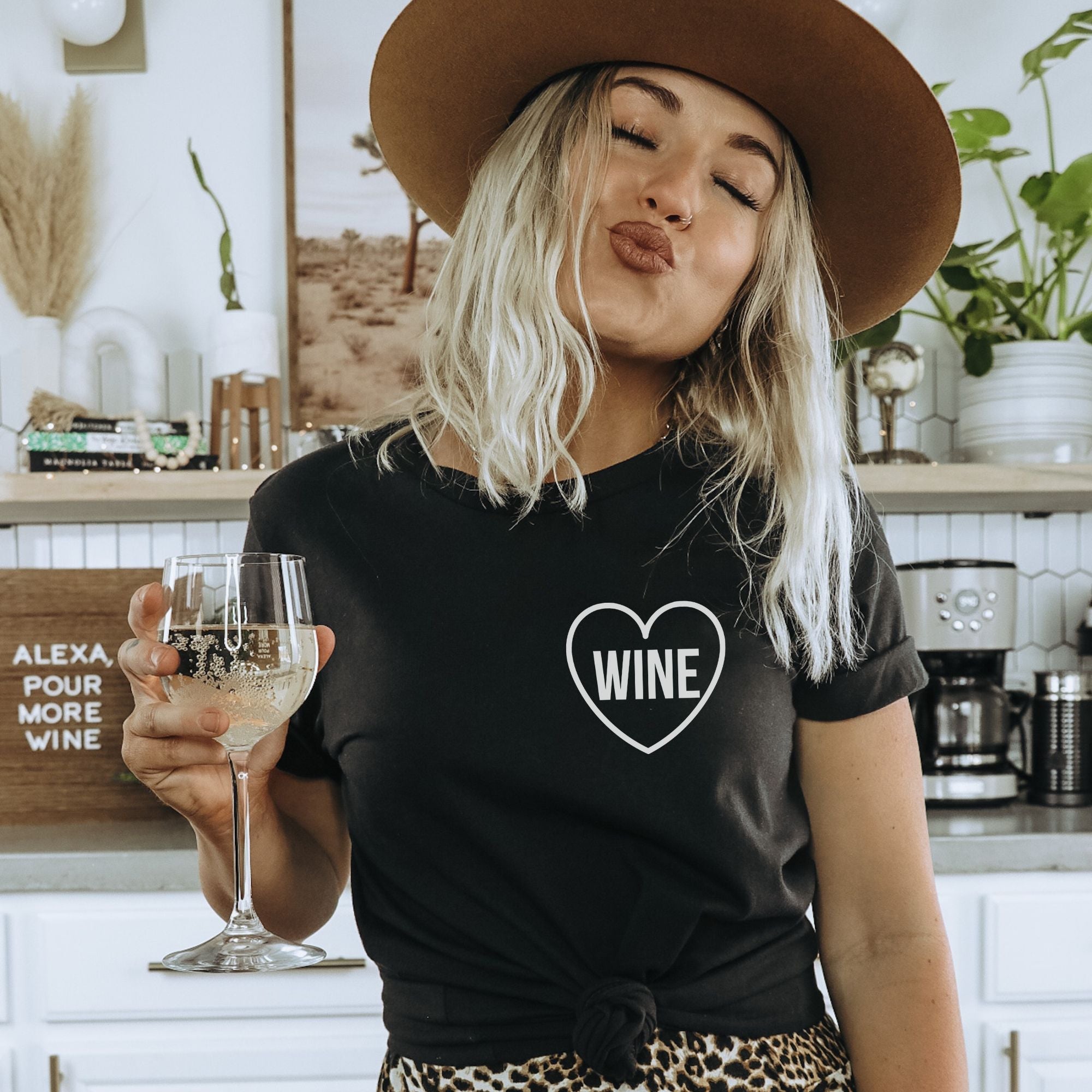 Wine Heart Pocket Graphic Tee 088-Graphic Tees-208 Tees Wholesale, Idaho