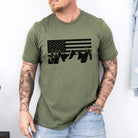Flag Nature Scene Graphic Tee Long Sleeve 254-Graphic Tees-208 Tees Wholesale, Idaho