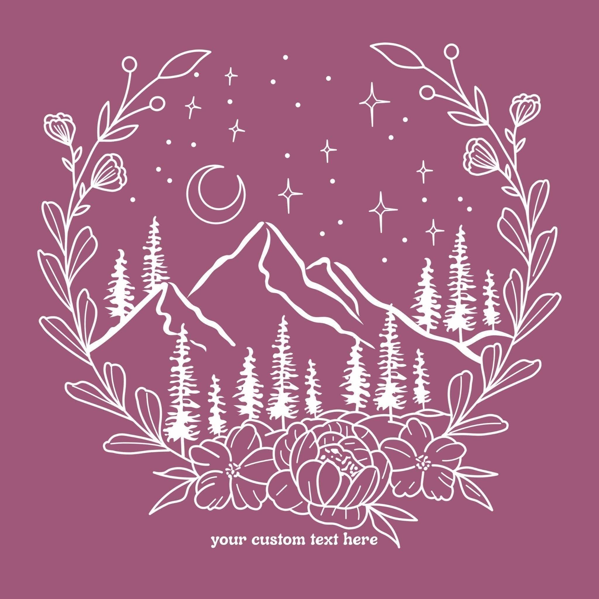 WHOLESALE Floral Mountain Scene Hoodie Sweatshirt | Crewneck 011-Sweatshirts-208 Tees Wholesale, Idaho