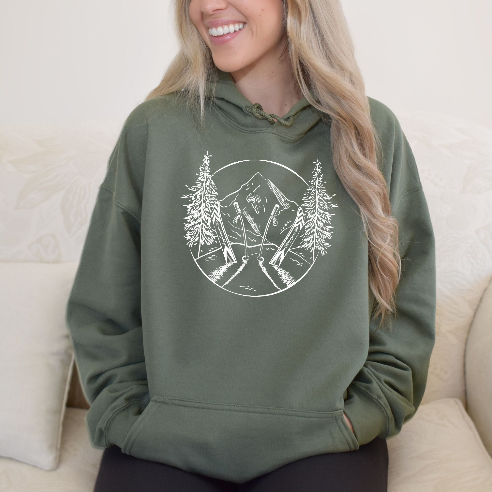 Ski Sketch Sweatshirt - Super Soft Gildan Hoodie or Crewneck *UNISEX FIT*-Sweatshirts-208 Tees Wholesale, Idaho