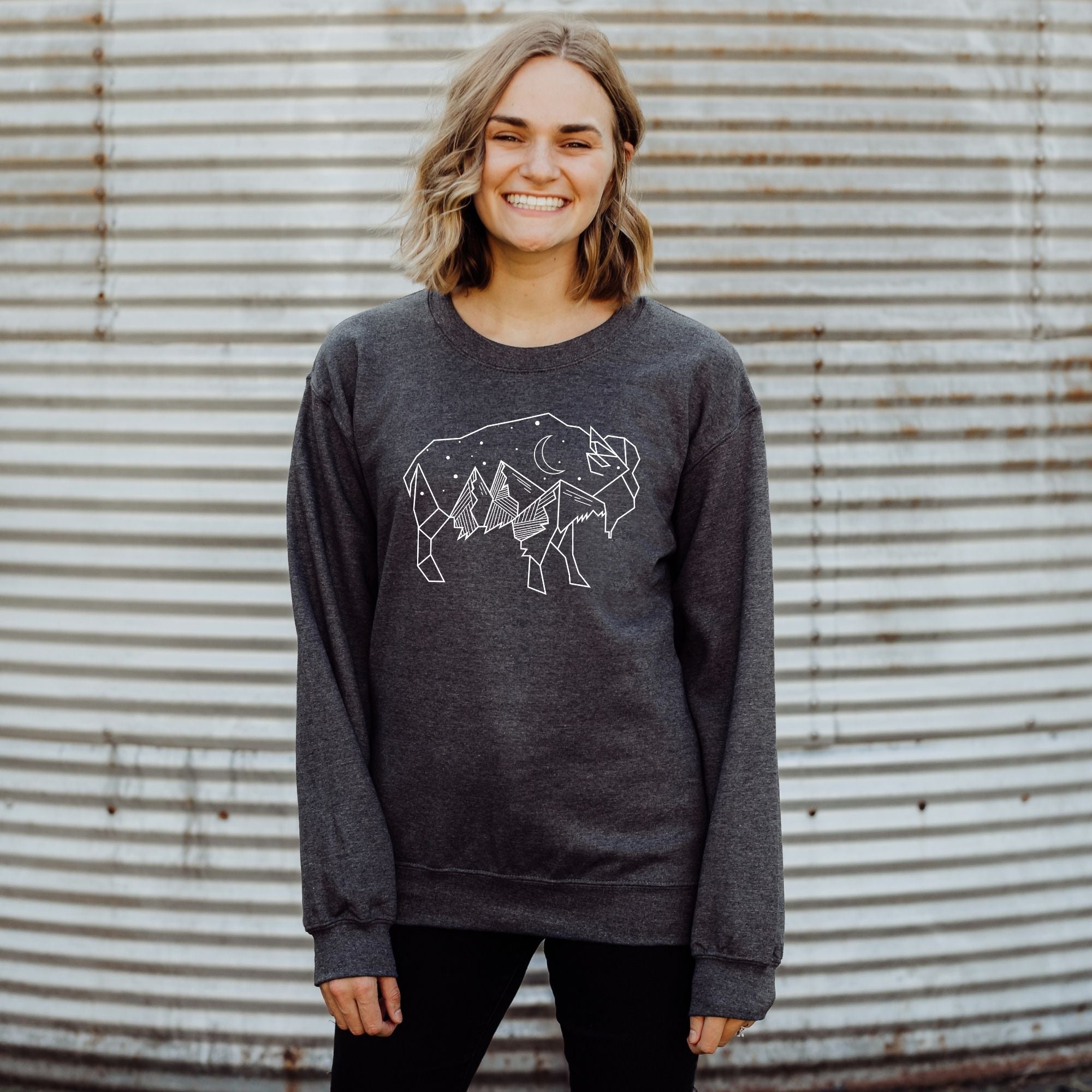 Buffalo Sweatshirt - Super Soft Gildan Hoodie or Crewneck *UNISEX FIT*-Sweatshirts-208 Tees Wholesale, Idaho