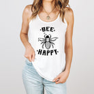 Bee Happy Tank Top-Tank Tops-208 Tees Wholesale, Idaho