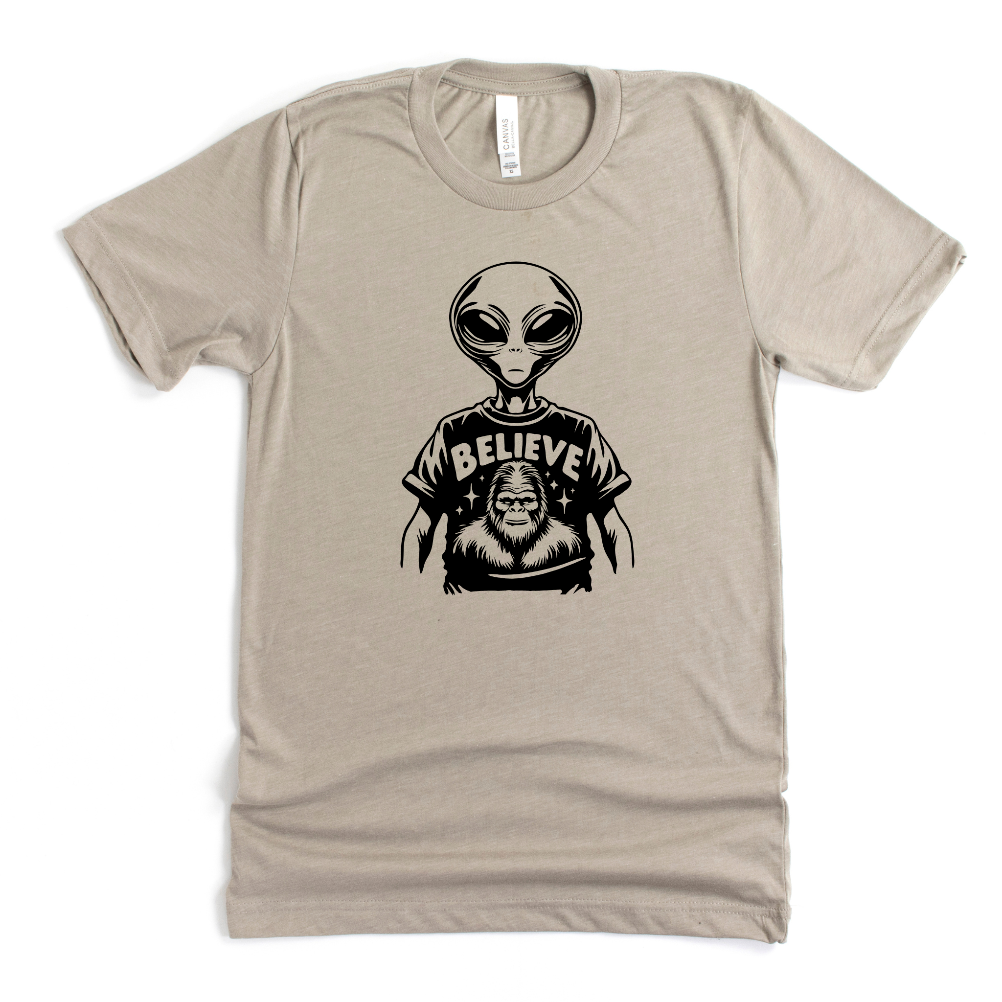 Alien Bigfoot Tee Graphic Tee Long Sleeve 265-Graphic Tees-208 Tees Wholesale, Idaho
