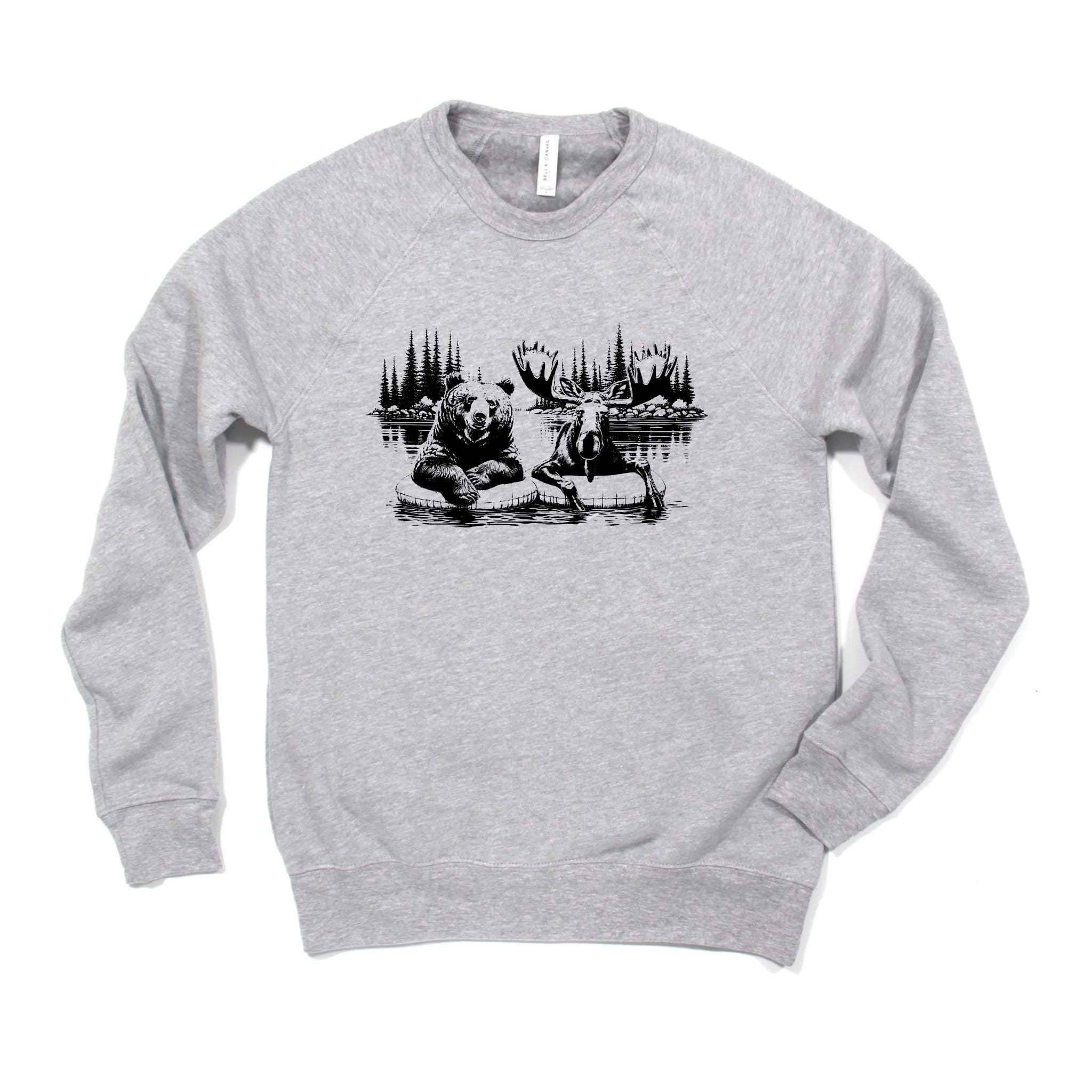 WHOLESALE Moose and Bear Pals Crewneck | Hoodie Sweatshirt 209-Sweatshirts-208 Tees Wholesale, Idaho