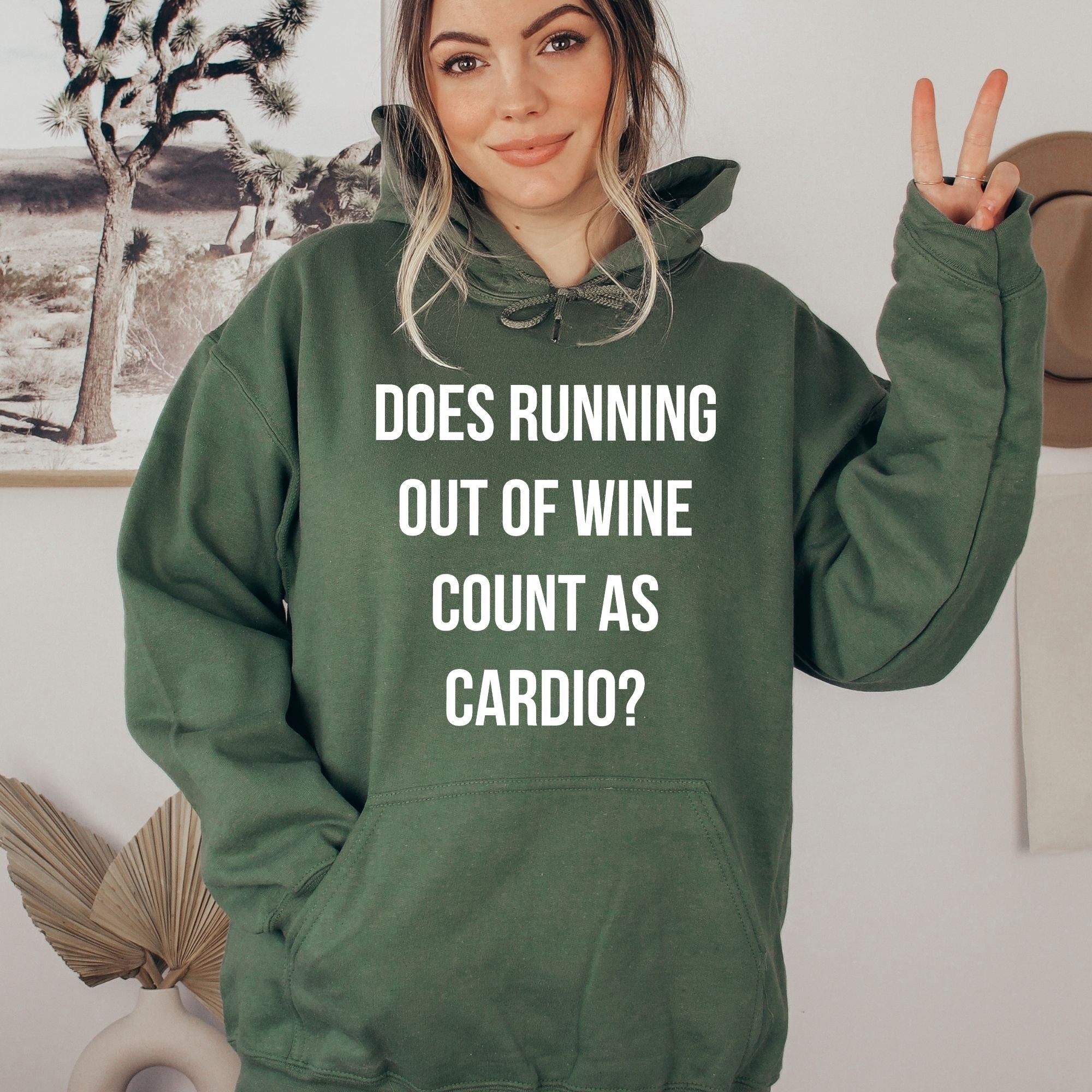 Wine Cardio Sweatshirt - Funny Wine Hoodie for the Gym *UNISEX FIT*-Sweatshirts-208 Tees Wholesale, Idaho