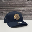Idaho State Seal Hat: Engraved Leather Patch, Adjustable Snapback-208 Tees Wholesale, Idaho