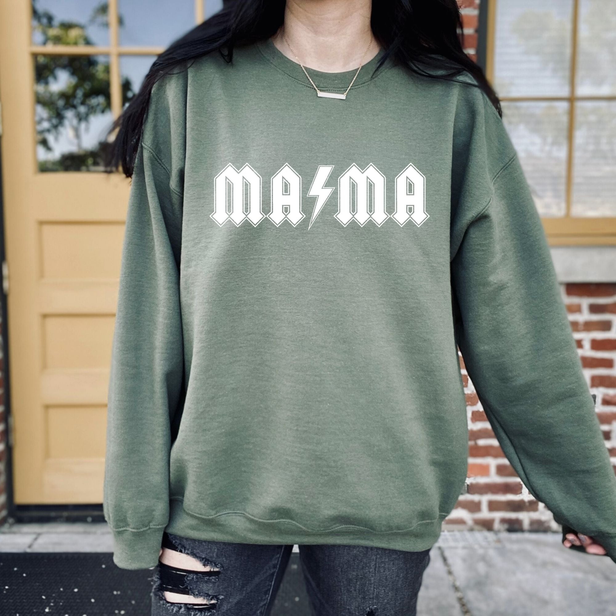 Mama Crewneck Sweatshirt or Hoodie *UNISEX FIT*-Sweatshirts-208 Tees Wholesale, Idaho