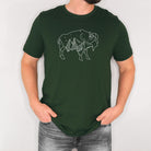 Geometric Buffalo Mountain Graphic Tee 006-Graphic Tees-208 Tees Wholesale, Idaho