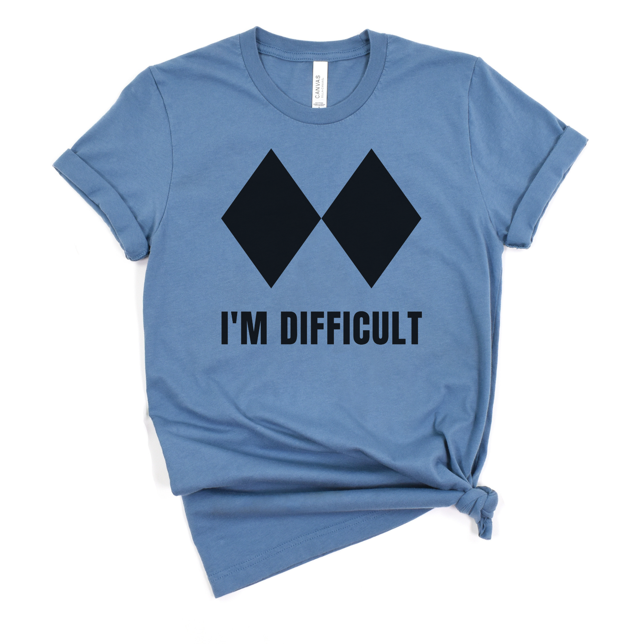 I’m Difficult Double Black Diamond Graphic Tee Long Sleeve 166-Graphic Tees-208 Tees Wholesale, Idaho