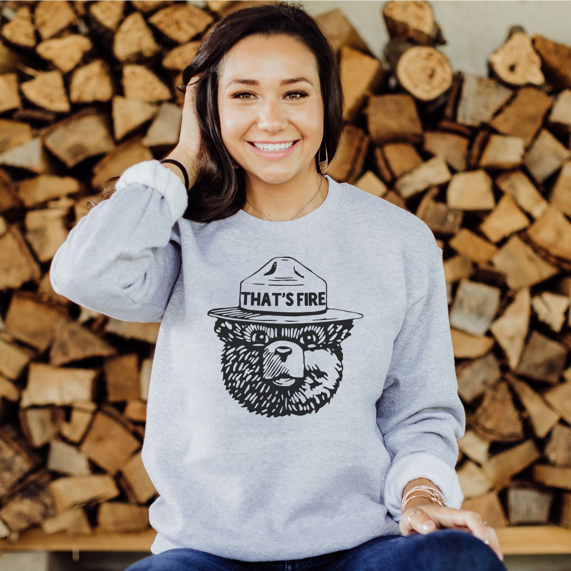 That's Fire Camping Sweatshirt for Men and Women *UNISEX FIT*-Sweatshirts-208 Tees Wholesale, Idaho