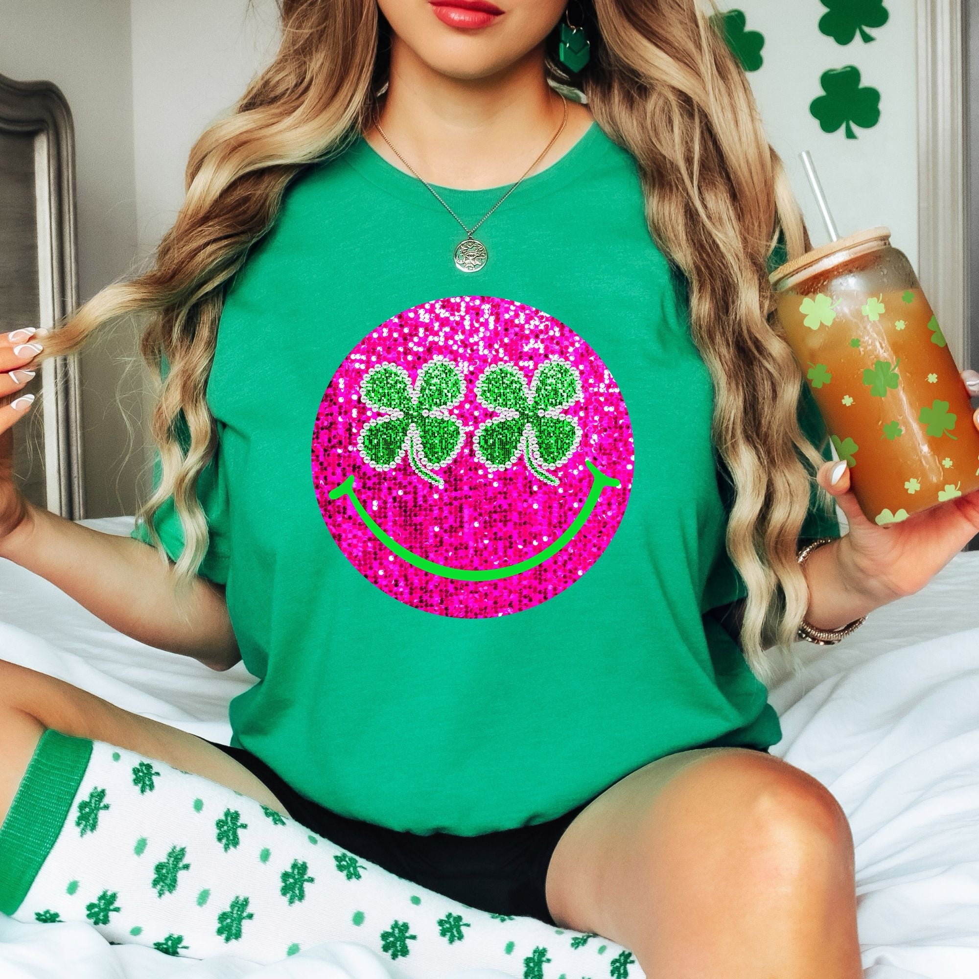 St Patrick's Day Faux Sequin Happy for Women *UNISEX FIT*-208 Tees Wholesale, Idaho