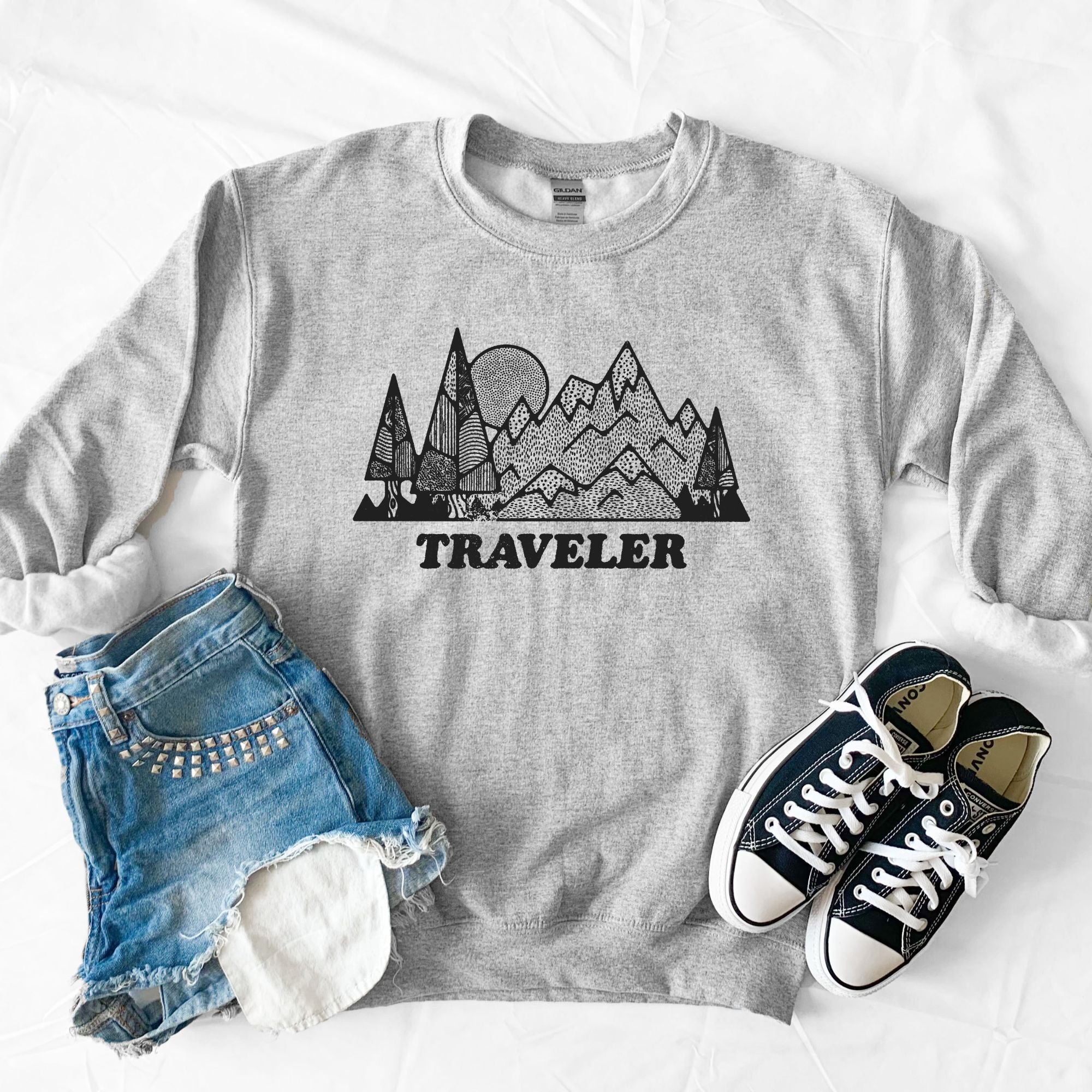 Traveler Sweatshirt - Hoodie or Crewneck for Nature Lover *UNISEX FIT*-Sweatshirts-208 Tees Wholesale, Idaho
