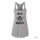 Bee Happy Tank Top-Tank Tops-208 Tees Wholesale, Idaho