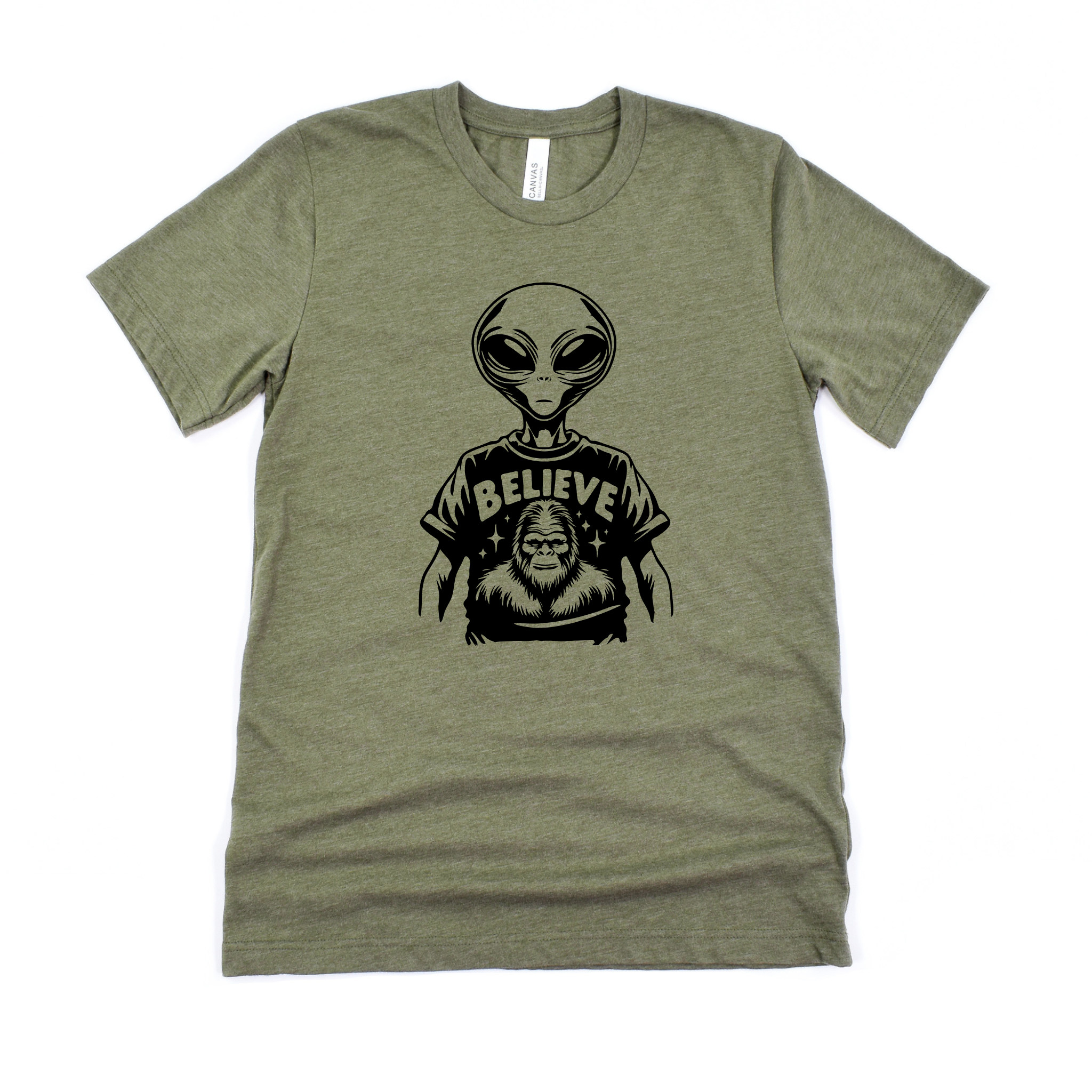 Alien Bigfoot Tee Graphic Tee Long Sleeve 265-Graphic Tees-208 Tees Wholesale, Idaho