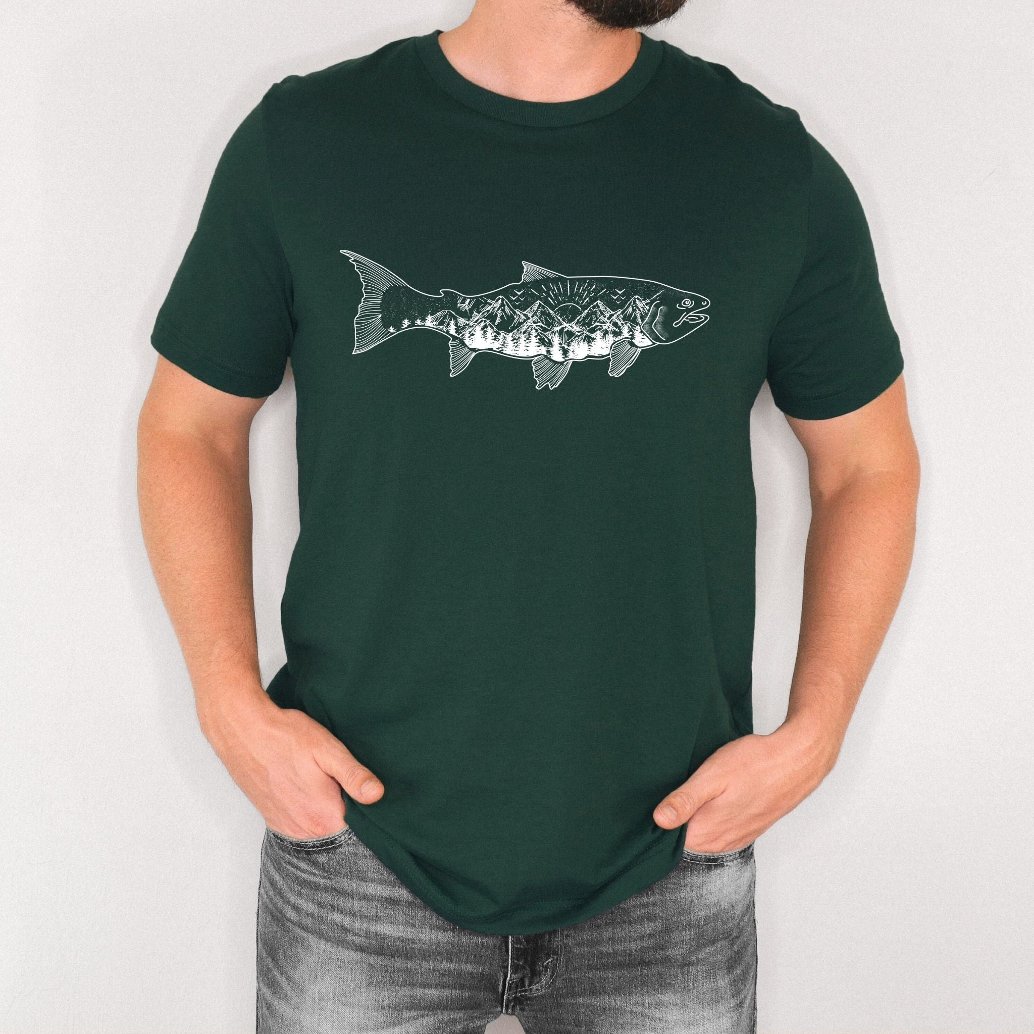 Mountain Fish Graphic Tee 018-Graphic Tees-208 Tees Wholesale, Idaho