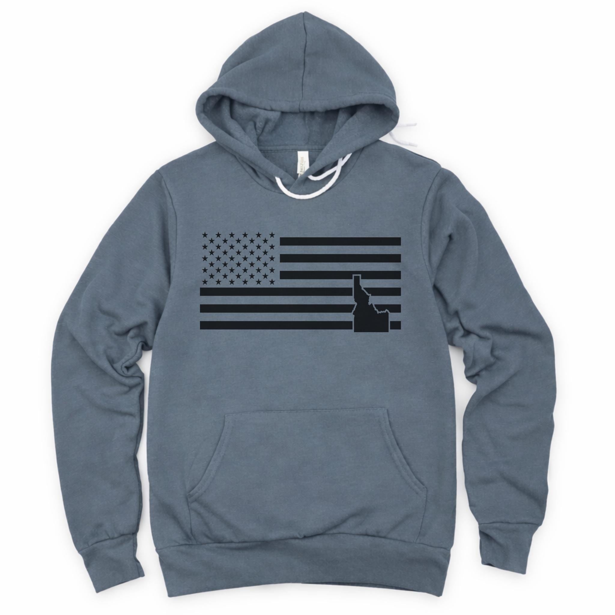 WHOLESALE American Flag Idaho State Crewneck | Hoodie Sweatshirt 149-Sweatshirts-208 Tees Wholesale, Idaho
