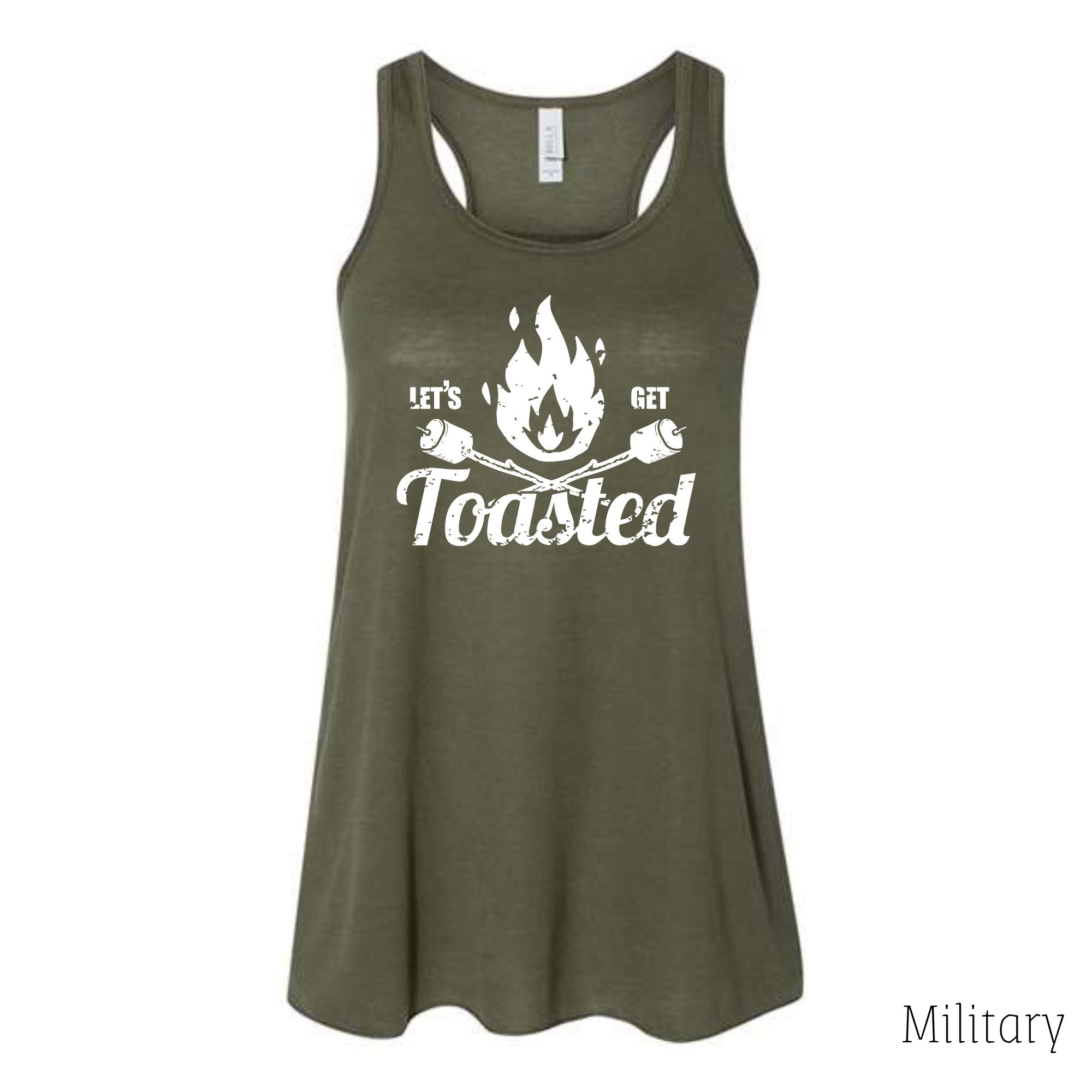 Let's Get Toasted Camping Tank Top-Tank Tops-208 Tees Wholesale, Idaho