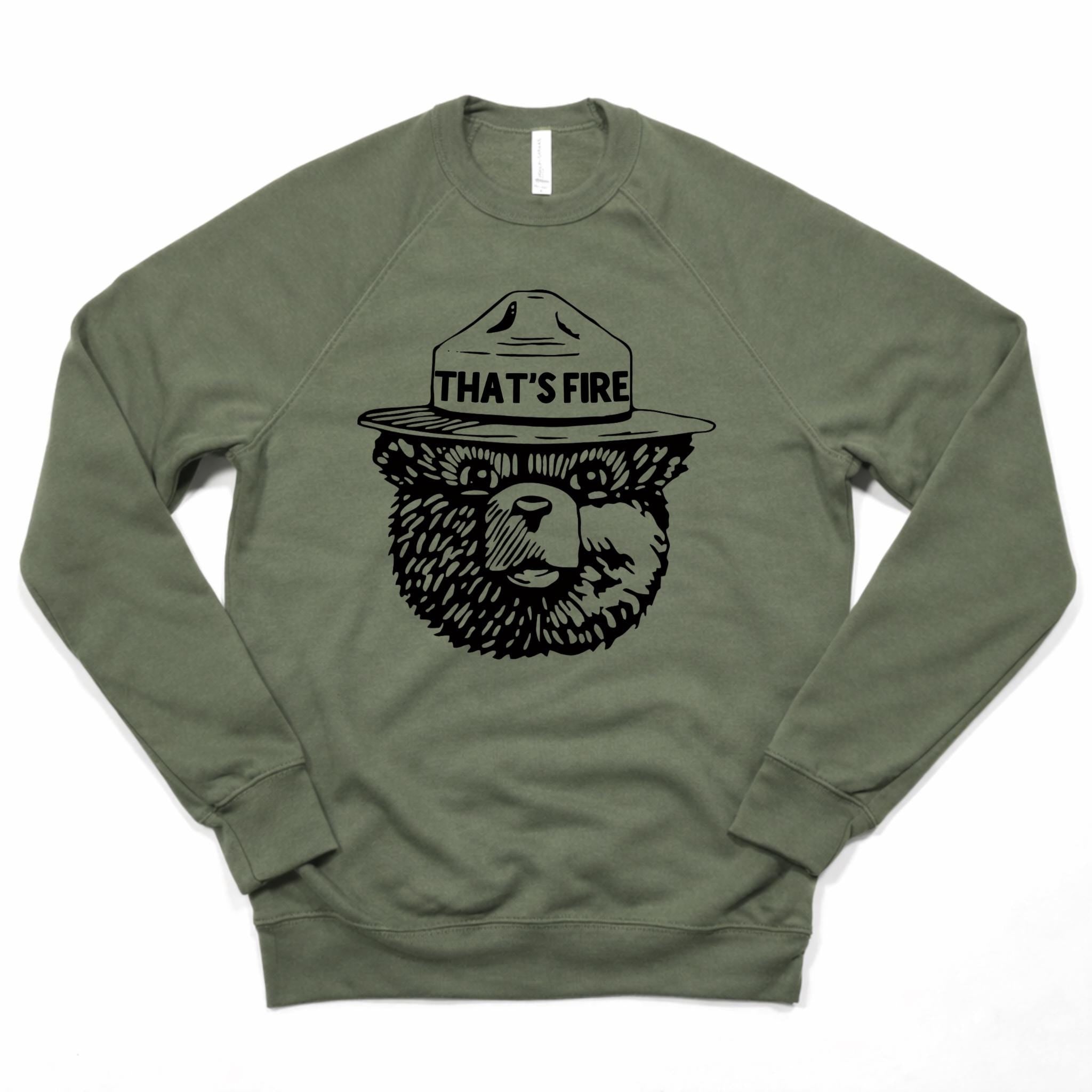 WHOLESALE Bear “That’s Fire” Crewneck | Hoodie Sweatshirt 207-Sweatshirts-208 Tees Wholesale, Idaho