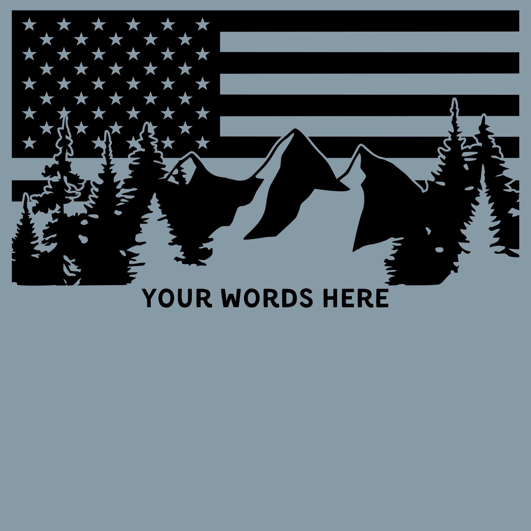 WHOLESALE Flag Nature Scene Crewneck Sweatshirt | Hoodie 254-Sweatshirts-208 Tees Wholesale, Idaho