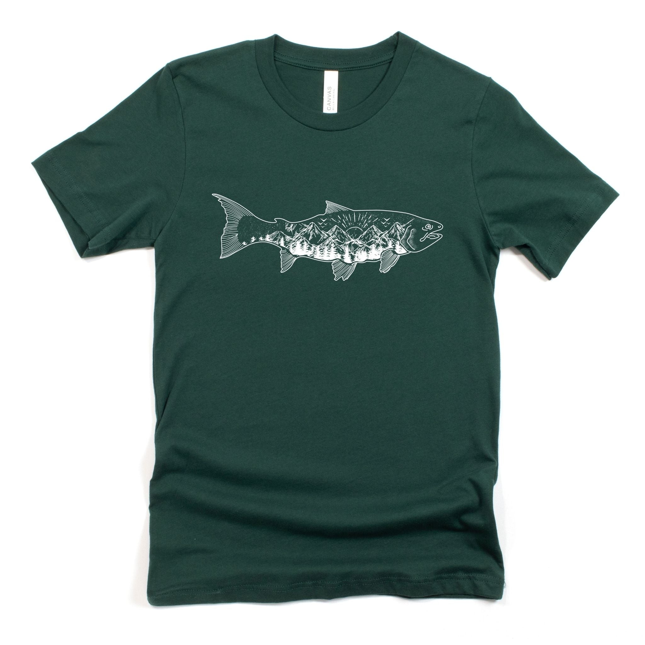 Mountain Fish Graphic Tee 018-Graphic Tees-208 Tees Wholesale, Idaho