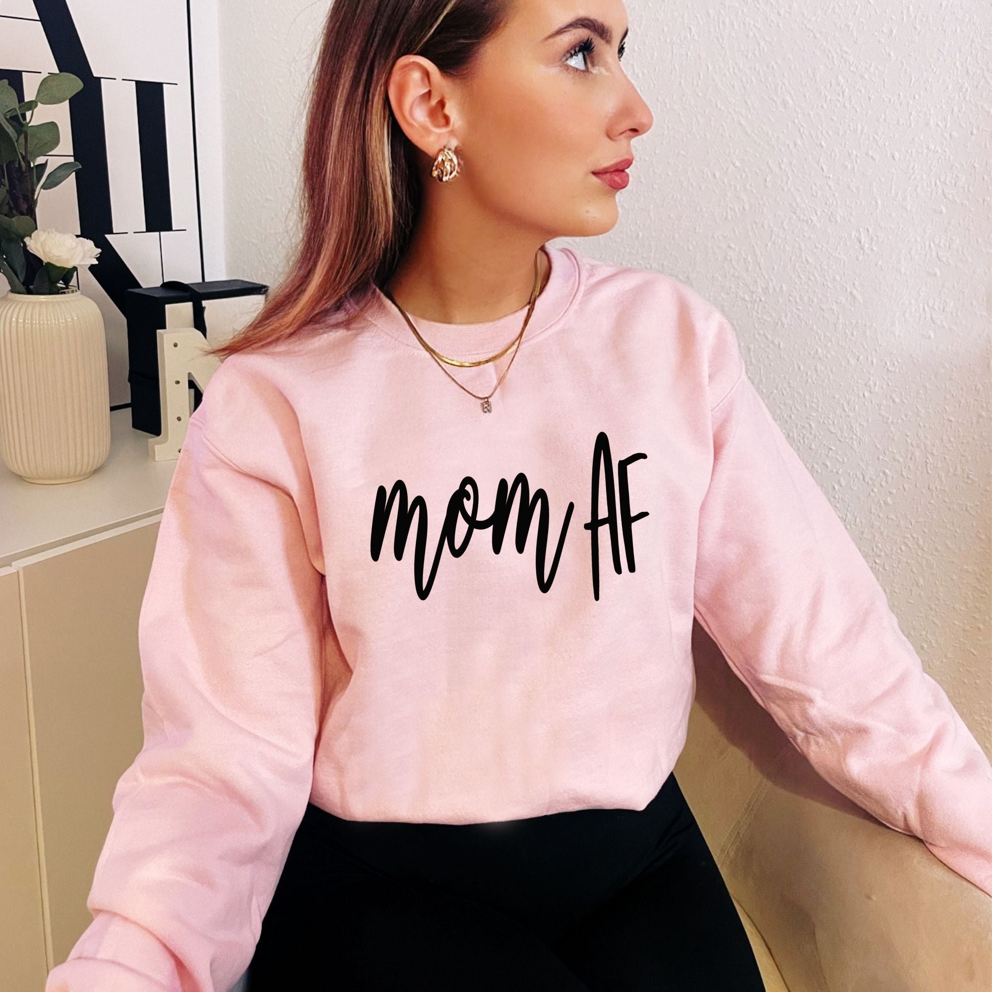 Mom AF Sweatshirt *UNISEX FIT*-Sweatshirts-208 Tees Wholesale, Idaho