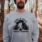 Bigfoot Hide and Seek Champ Sweatshirt Sasquatch Hoodie or Crewneck *UNISEX FIT*-Sweatshirts-208 Tees Wholesale, Idaho