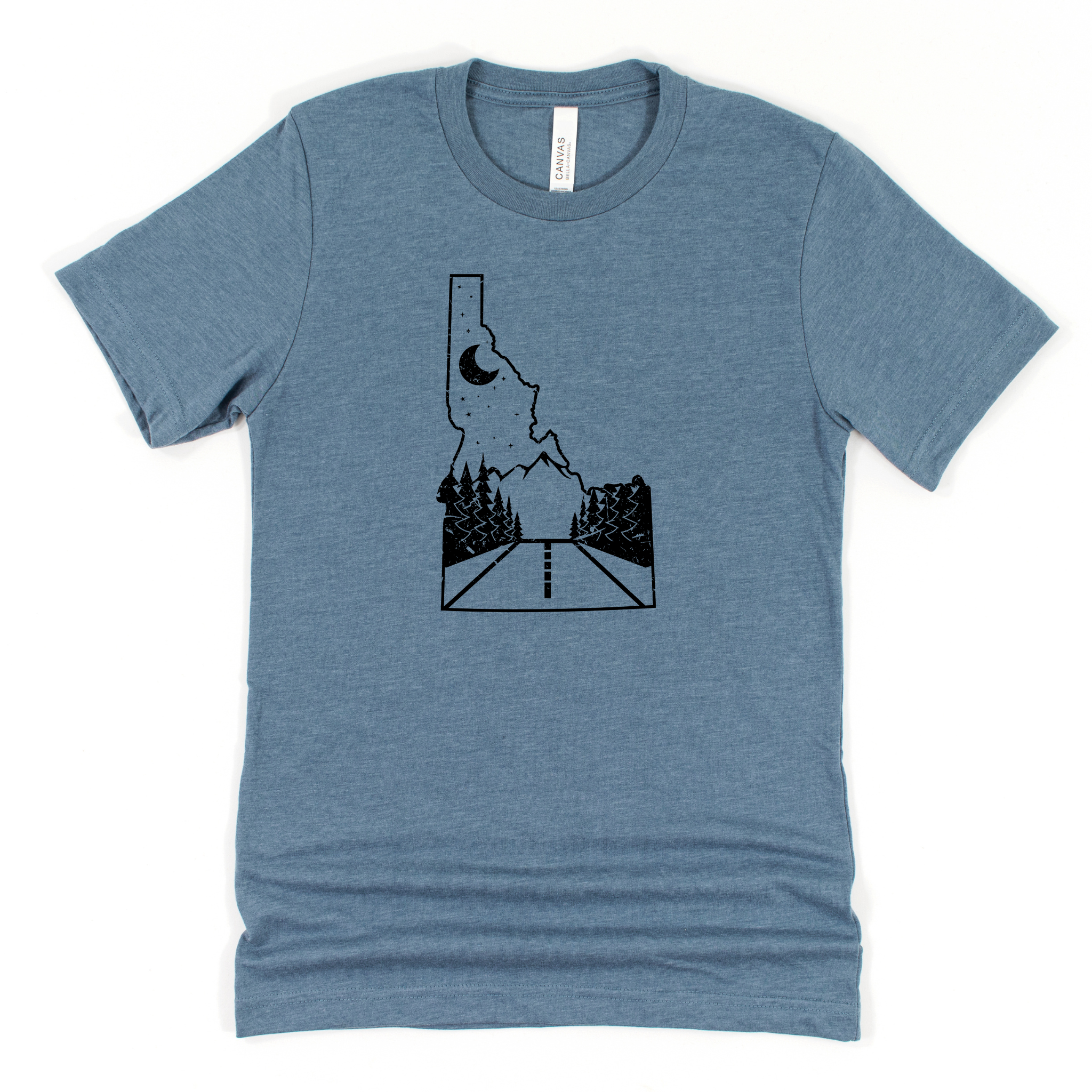 Idaho State Road Mountain Graphic Tee Long Sleeve 019-Graphic Tees-208 Tees Wholesale, Idaho