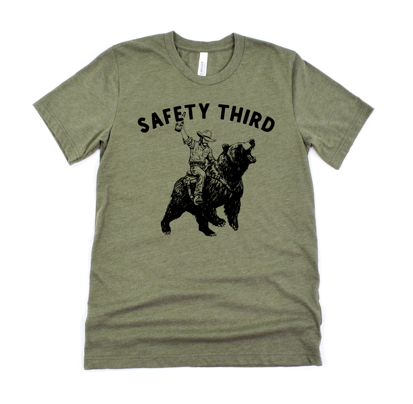 Safety Third Bear Rider Graphic Tee Long Sleeve 281-Graphic Tees-208 Tees Wholesale, Idaho
