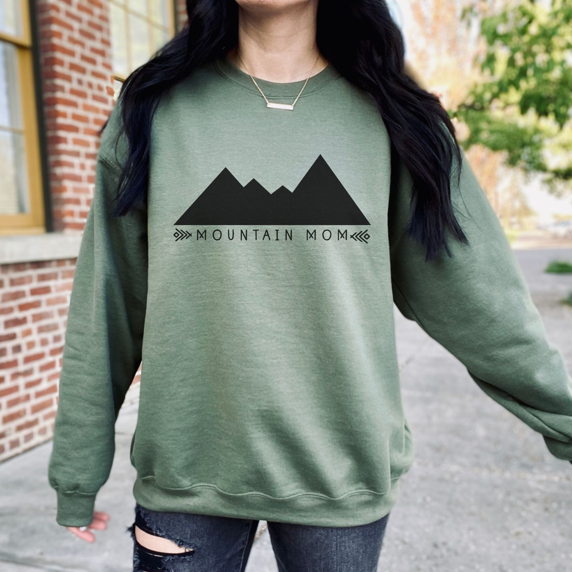 Mountain Mom Crewneck or Hoodie Sweatshirt *UNISEX FIT*-Sweatshirts-208 Tees Wholesale, Idaho