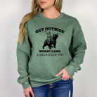 Hilarious Get Outside Bear Gildan Crewneck or Hoodie Sweatshirt *UNISEX FIT*-Sweatshirts-208 Tees Wholesale, Idaho