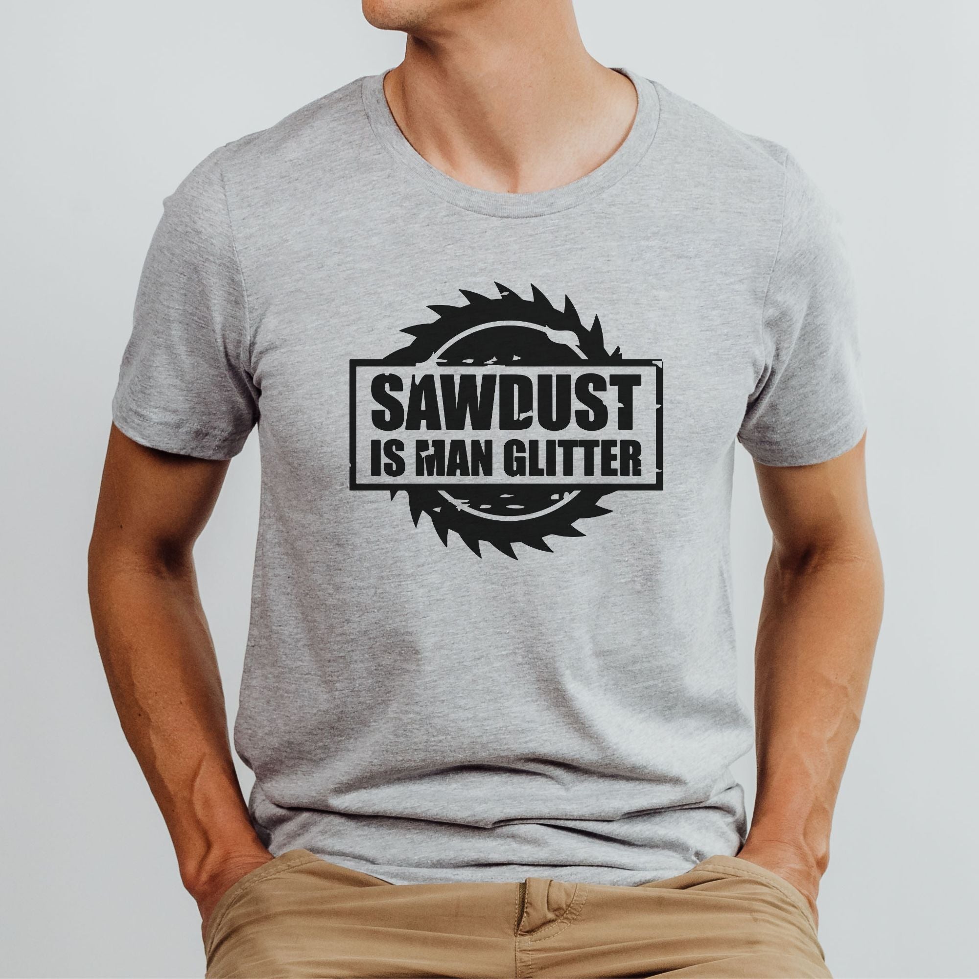 Sawdust Is Man Glitter Graphic Tee Long Sleeve 170-Graphic Tees-208 Tees Wholesale, Idaho