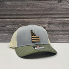 Idaho Flag Hat: Engraved Leather Patch, Snapback Trucker Cap-208 Tees Wholesale, Idaho