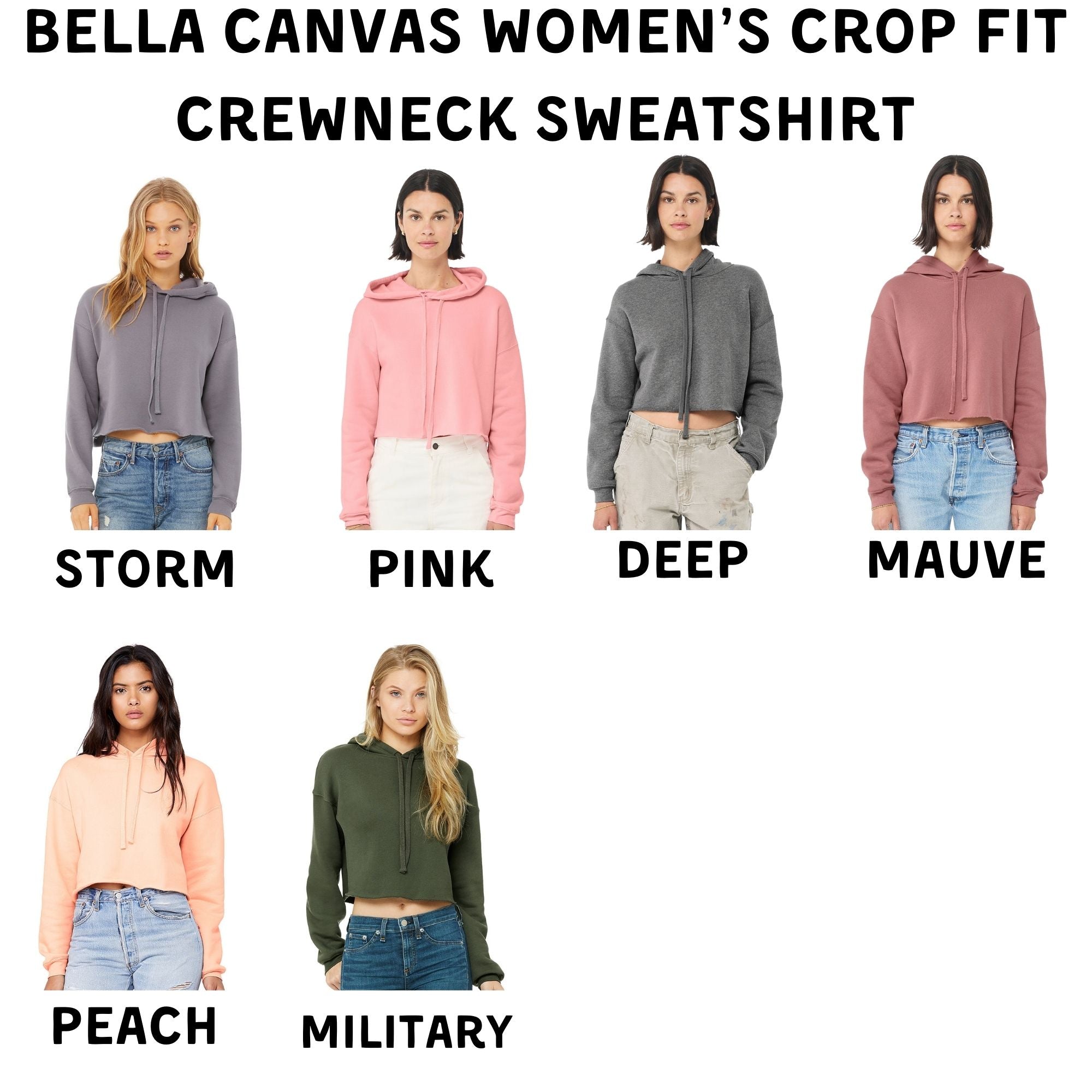 Cute Cow Bella Canvas Cropped Sweatshirt or Crop Hoodie *Women's Crop Fit*-208 Tees Wholesale, Idaho
